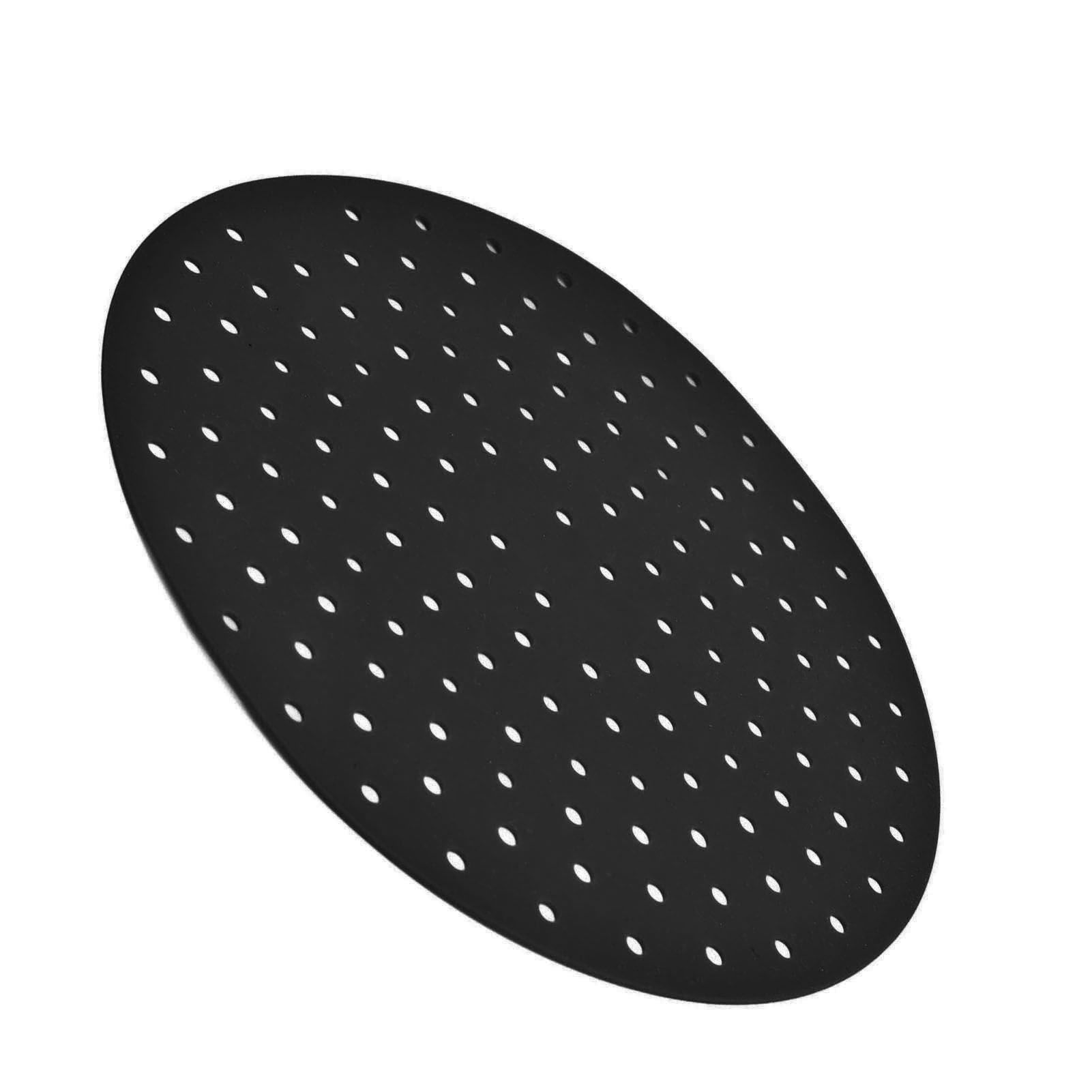 20cm Anti Slip Round Cooking Fryer Mat Anti Sticking Silicone Steamer Liners For KitchenBlack - Image 5