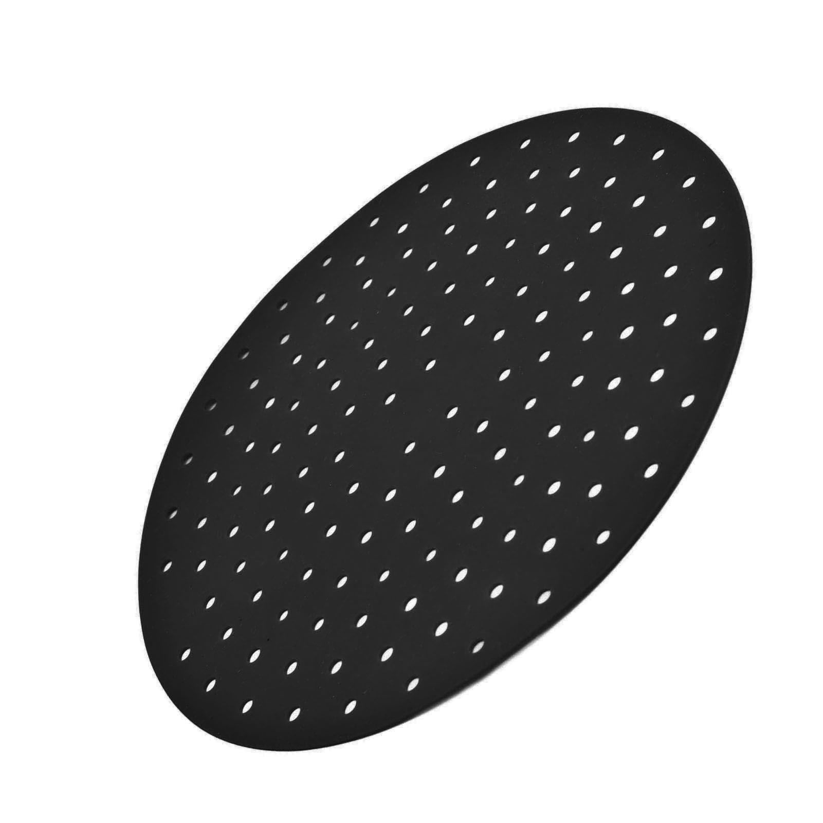 20cm Anti Slip Round Cooking Fryer Mat Anti Sticking Silicone Steamer Liners For KitchenBlack - Image 6