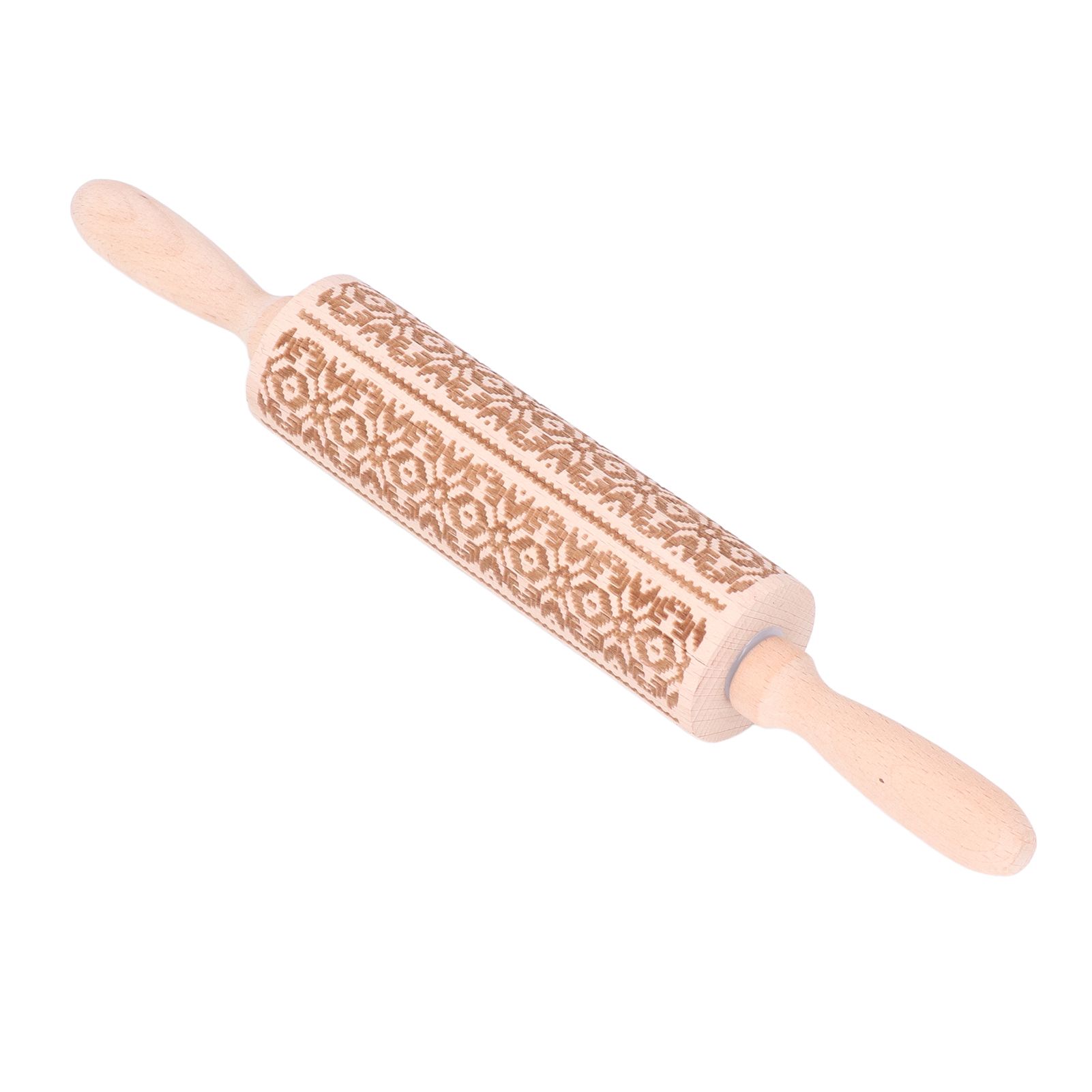 Embossed Rolling Pin 35cm 3D Pattern Highly Durable Moistureproof Safe Eco Friendly Easy Control Christmas Rolling PinExotic Charm - Image 2