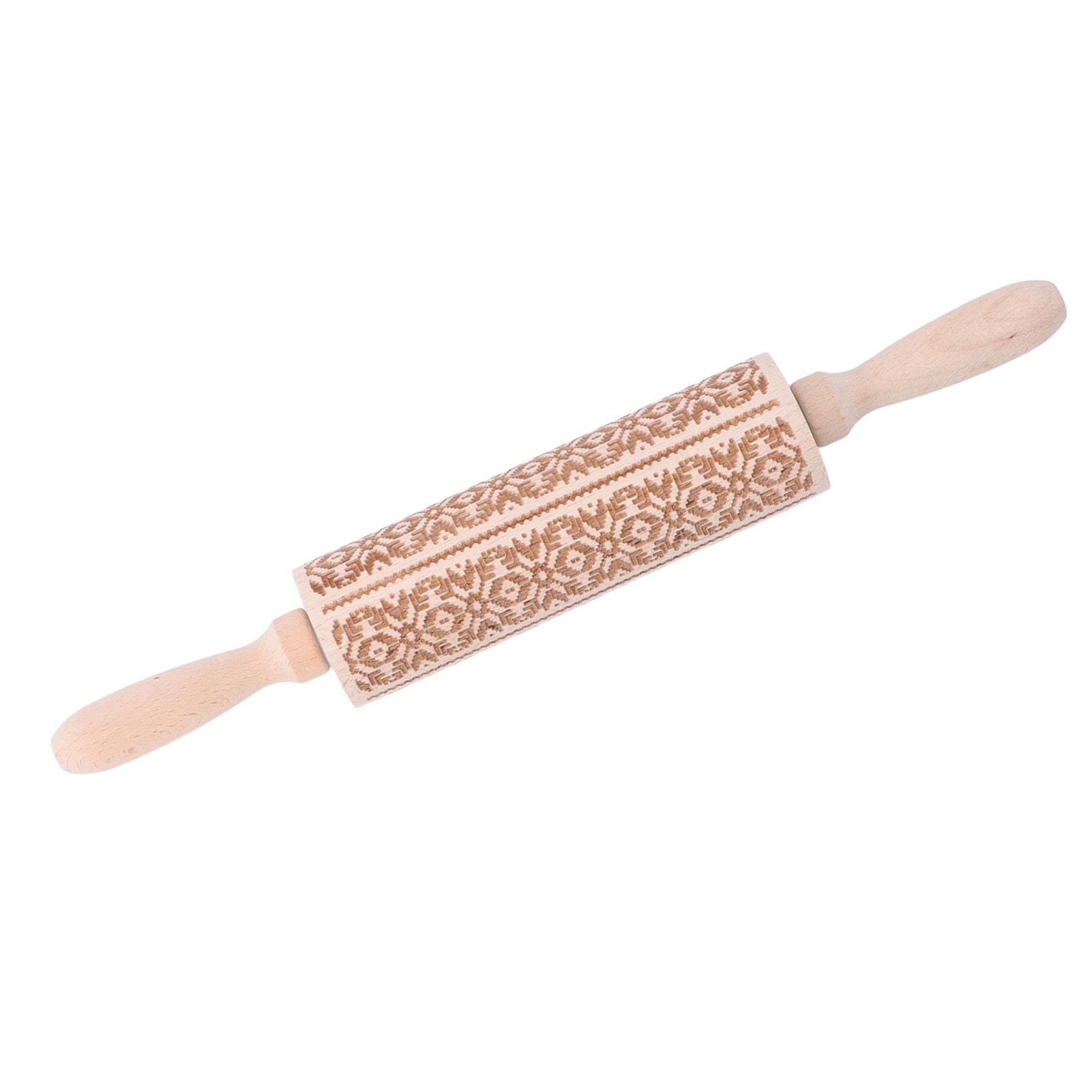 Embossed Rolling Pin 35cm 3D Pattern Highly Durable Moistureproof Safe Eco Friendly Easy Control Christmas Rolling PinExotic Charm - Image 3