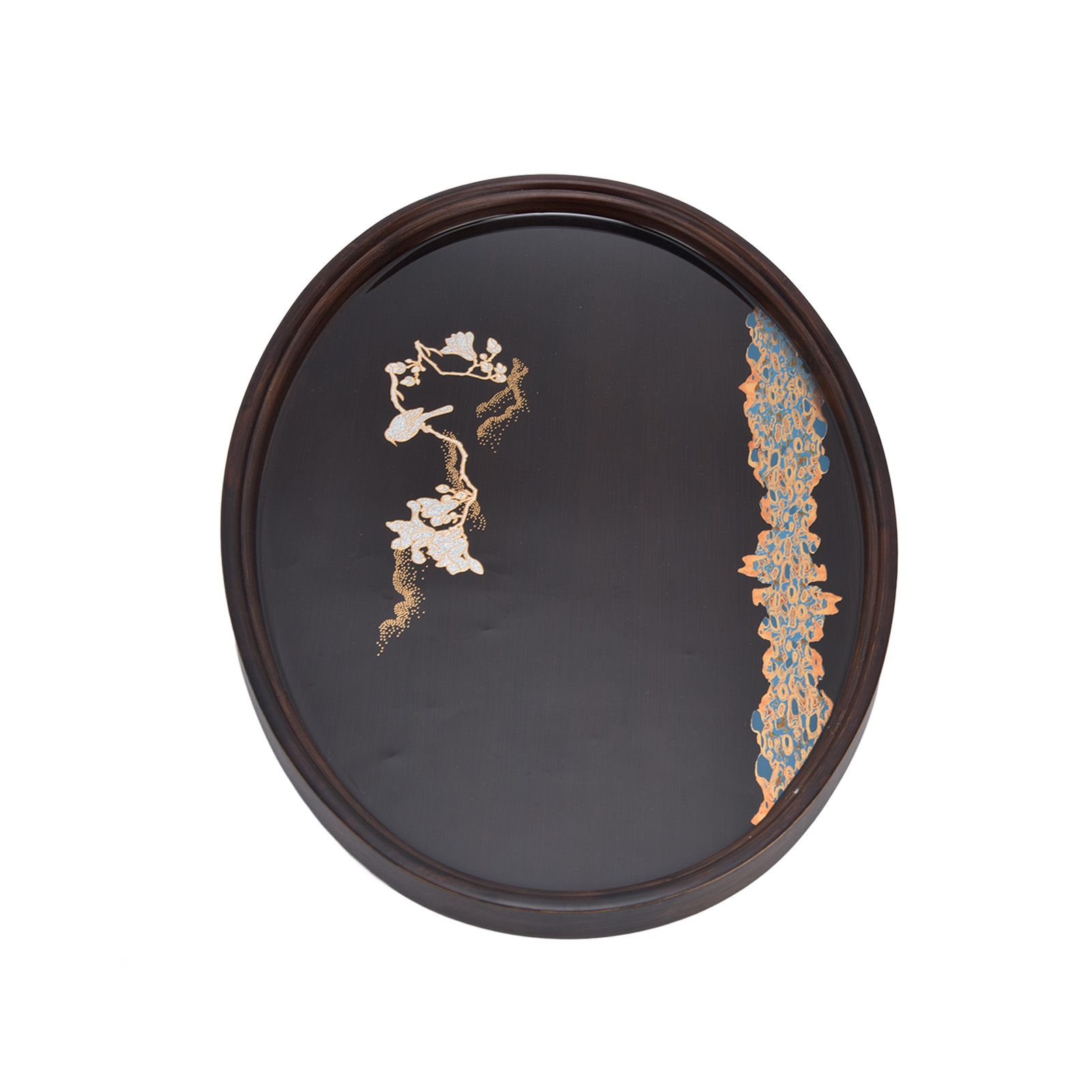 Bamboo Tea Tray Japanese Simple Novel Beautiful Resin Walnut Tea Tray for Home UseOval S - Image 3