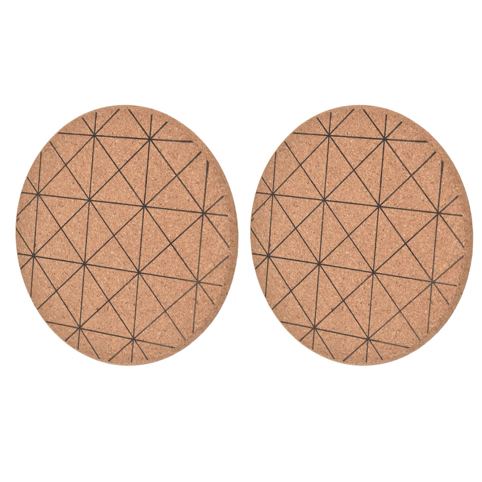 2pcs Cork Coasters Safety Design Convenient Practical Glossy Thick Rustic Style Wooden Decoration for KitchensPlaid - Image 8