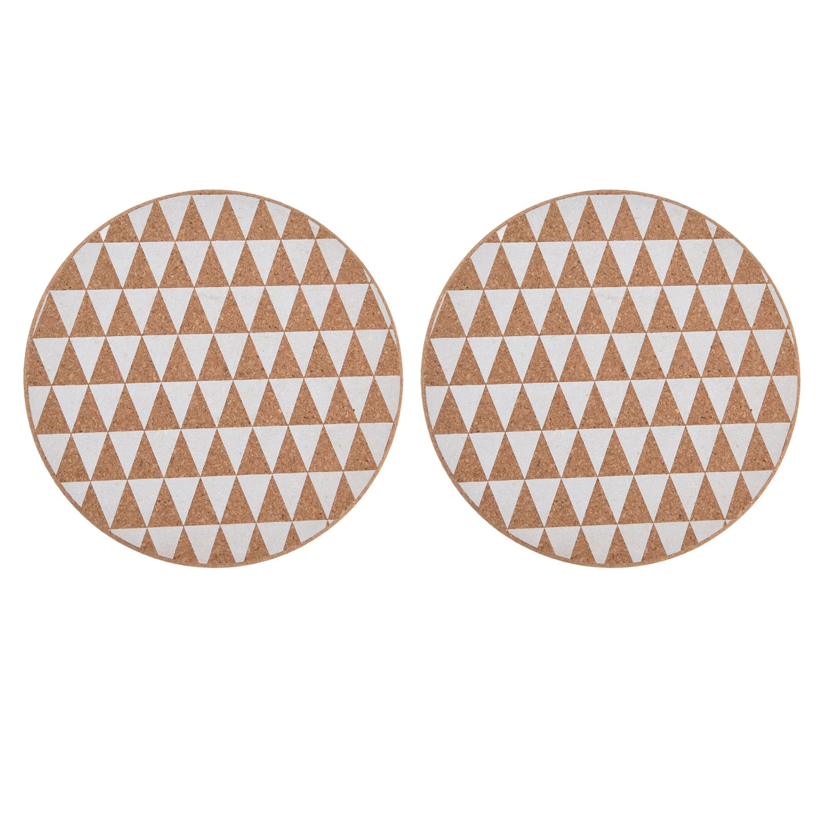 2pcs Cork Coasters Safety Design Convenient Practical Glossy Thick Rustic Style Wooden Decoration for KitchensTriangular - Image 1