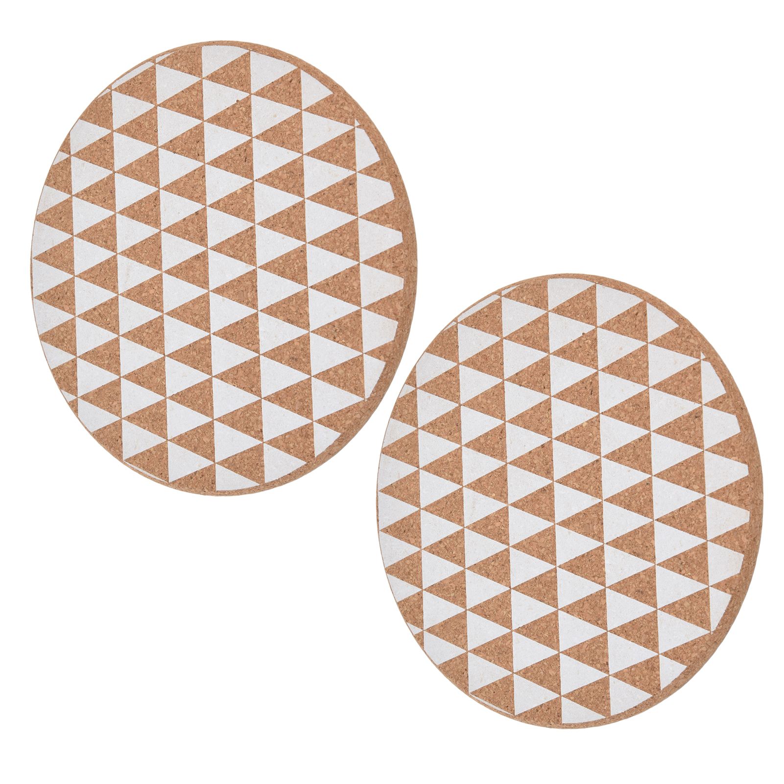 2pcs Cork Coasters Safety Design Convenient Practical Glossy Thick Rustic Style Wooden Decoration for KitchensTriangular - Image 2