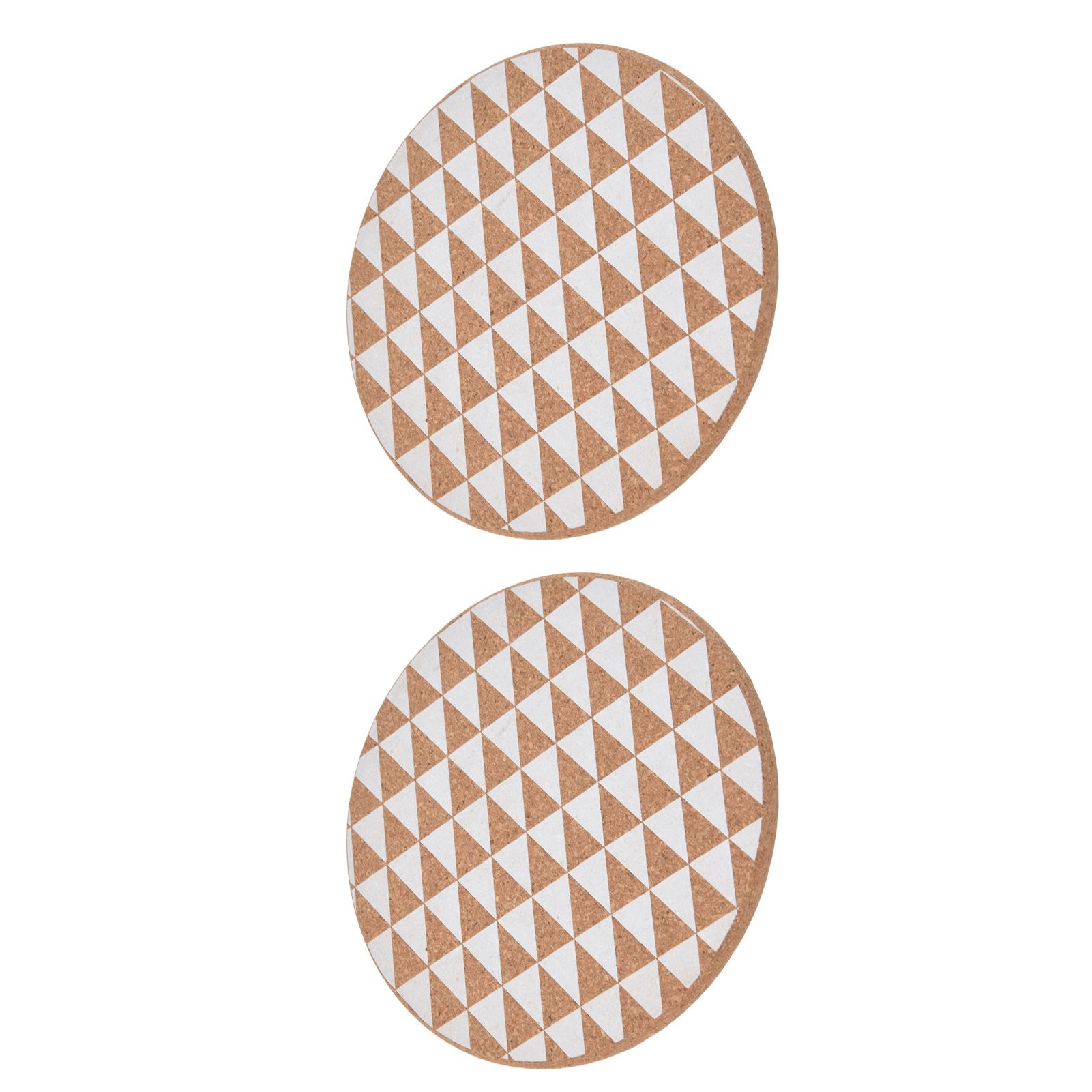 2pcs Cork Coasters Safety Design Convenient Practical Glossy Thick Rustic Style Wooden Decoration for KitchensTriangular - Image 3
