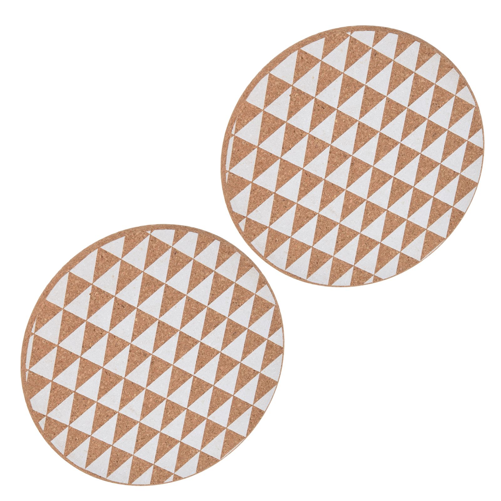 2pcs Cork Coasters Safety Design Convenient Practical Glossy Thick Rustic Style Wooden Decoration for KitchensTriangular - Image 5