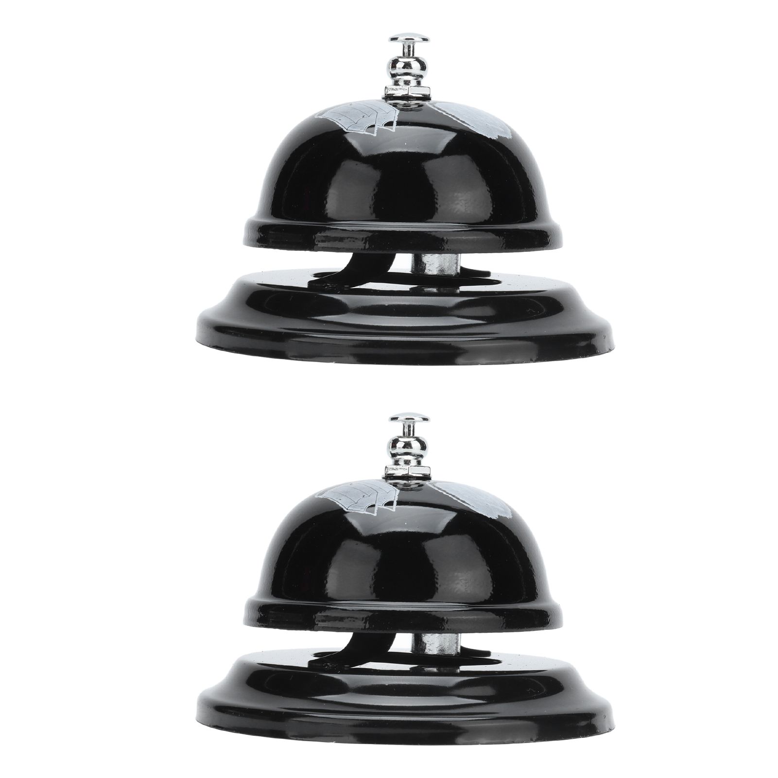 2Pcs Service Bell Exquisite Clear Sound Classic Shape Polishing Glossy Nonslip Base Call Bell for Hotel Restaurant HomeBlack - Image 3