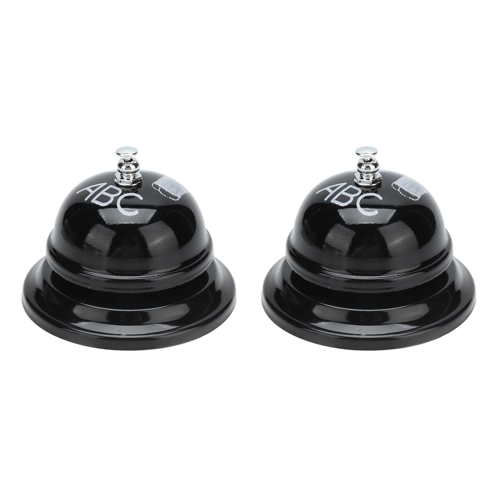 2Pcs Service Bell Exquisite Clear Sound Classic Shape Polishing Glossy Nonslip Base Call Bell for Hotel Restaurant HomeBlack - Image 4