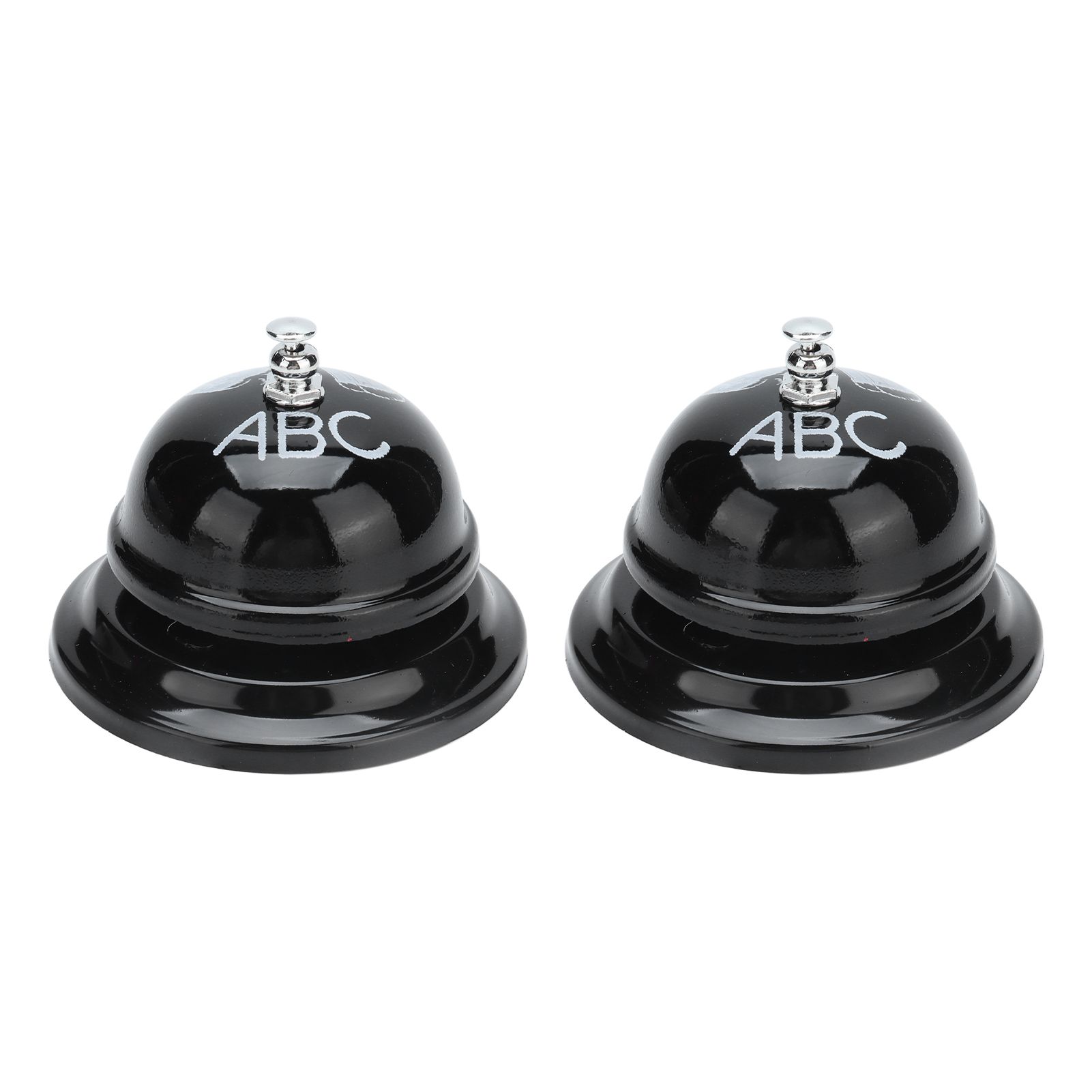 2Pcs Service Bell Exquisite Clear Sound Classic Shape Polishing Glossy Nonslip Base Call Bell for Hotel Restaurant HomeBlack - Image 8