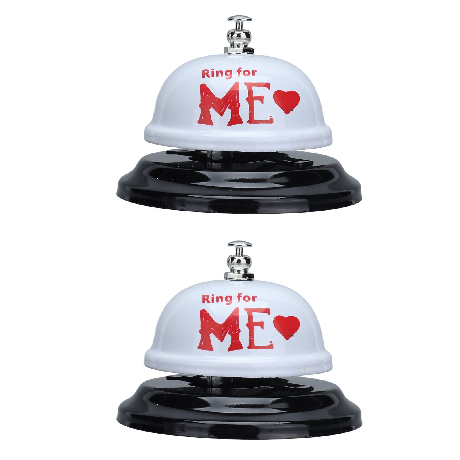 2Pcs Meal Bells Stainless Steel Hand Pressed Bell Counter Food Bells for Restaurant Bar White Paint - Image 1
