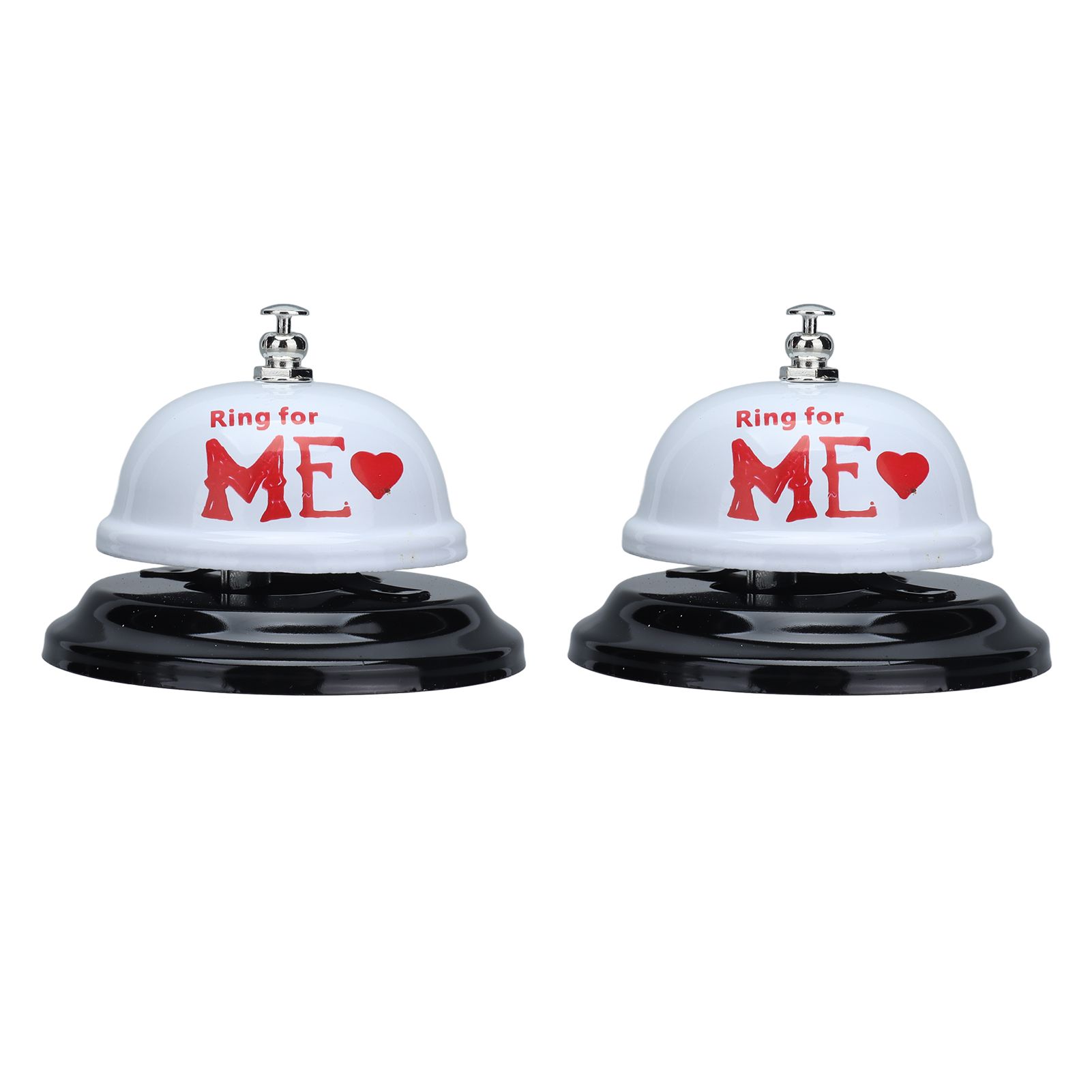 2Pcs Meal Bells Stainless Steel Hand Pressed Bell Counter Food Bells for Restaurant Bar White Paint - Image 2