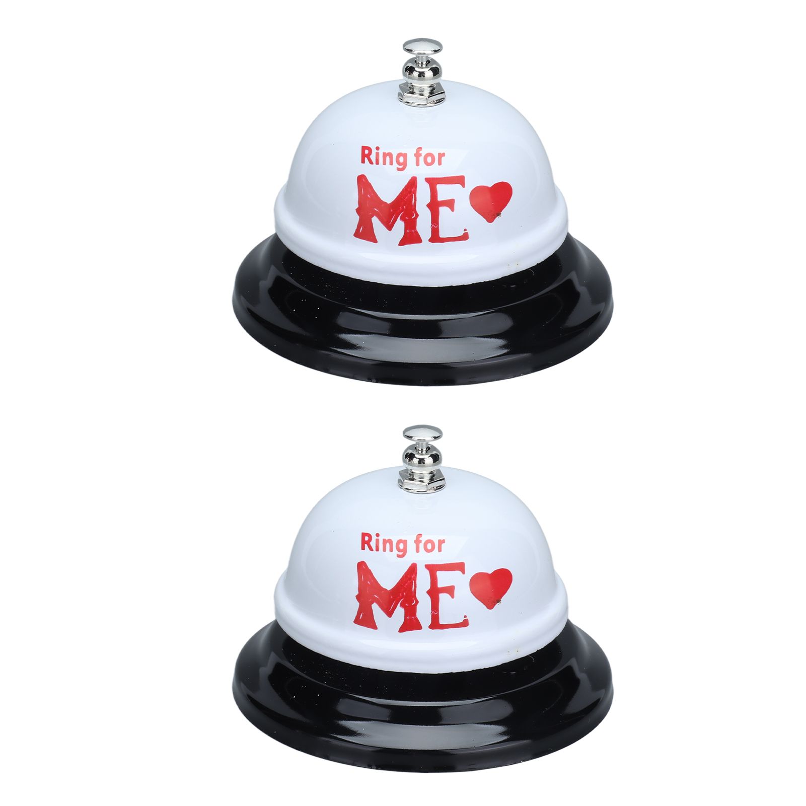 2Pcs Meal Bells Stainless Steel Hand Pressed Bell Counter Food Bells for Restaurant Bar White Paint - Image 3