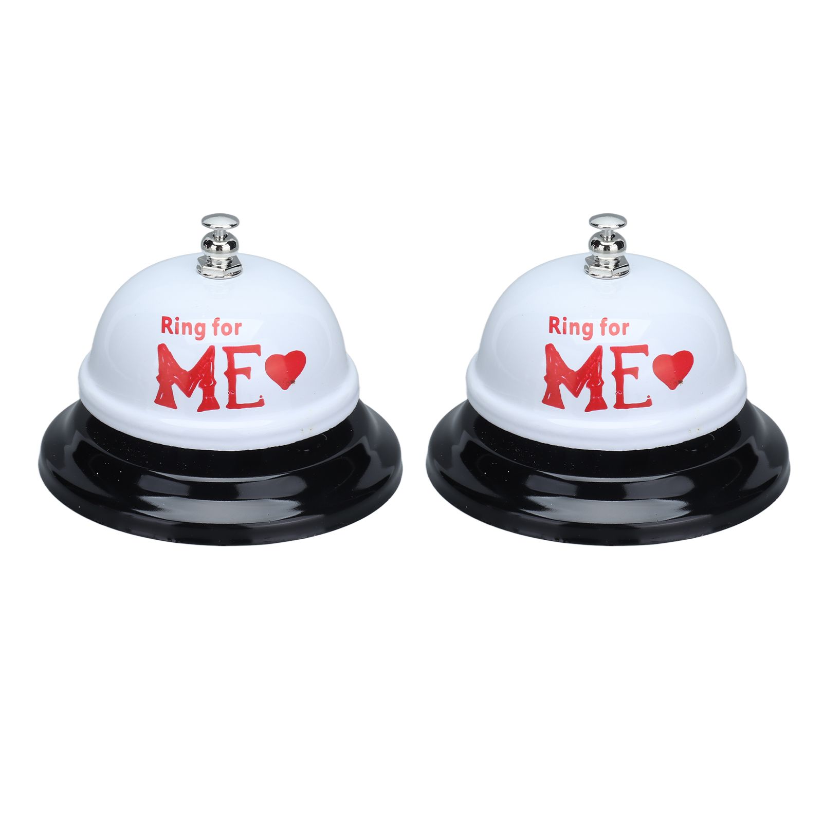 2Pcs Meal Bells Stainless Steel Hand Pressed Bell Counter Food Bells for Restaurant Bar White Paint - Image 4