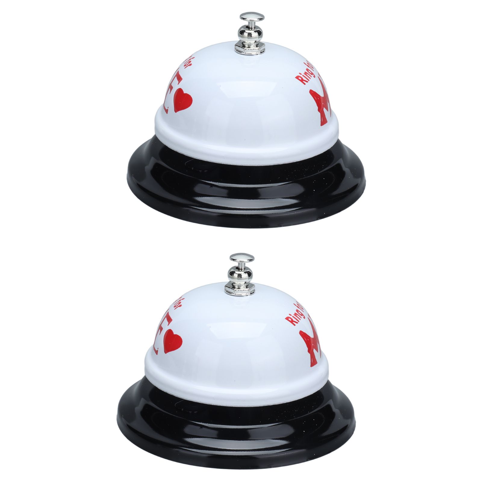 2Pcs Meal Bells Stainless Steel Hand Pressed Bell Counter Food Bells for Restaurant Bar White Paint - Image 5