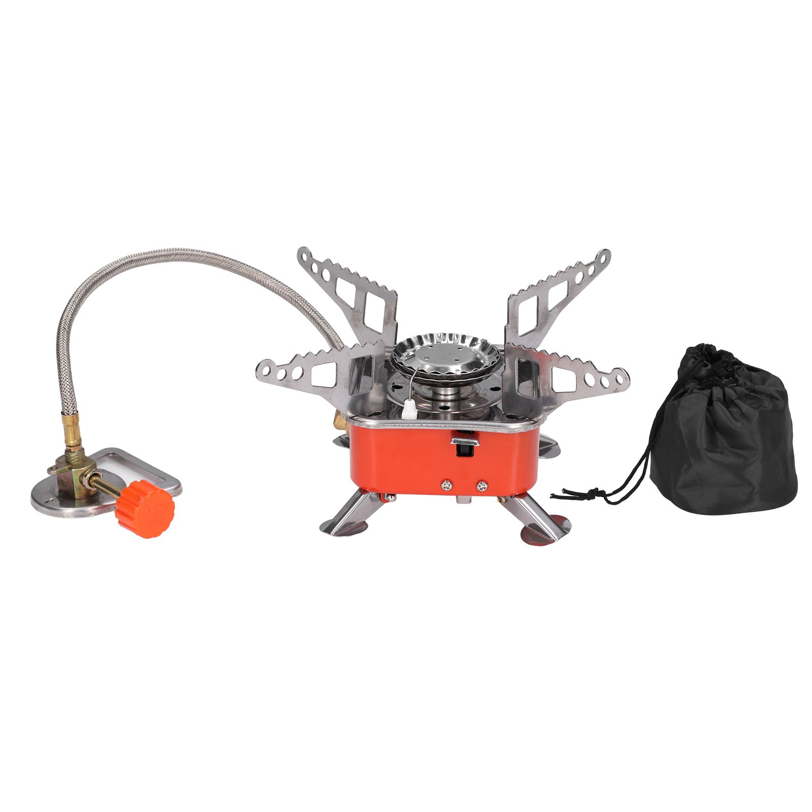 Foldable Camping Stove Stainless Steel Aluminum Alloy Portable Backpacking Stoves for HikingSquares with Tube - Image 1