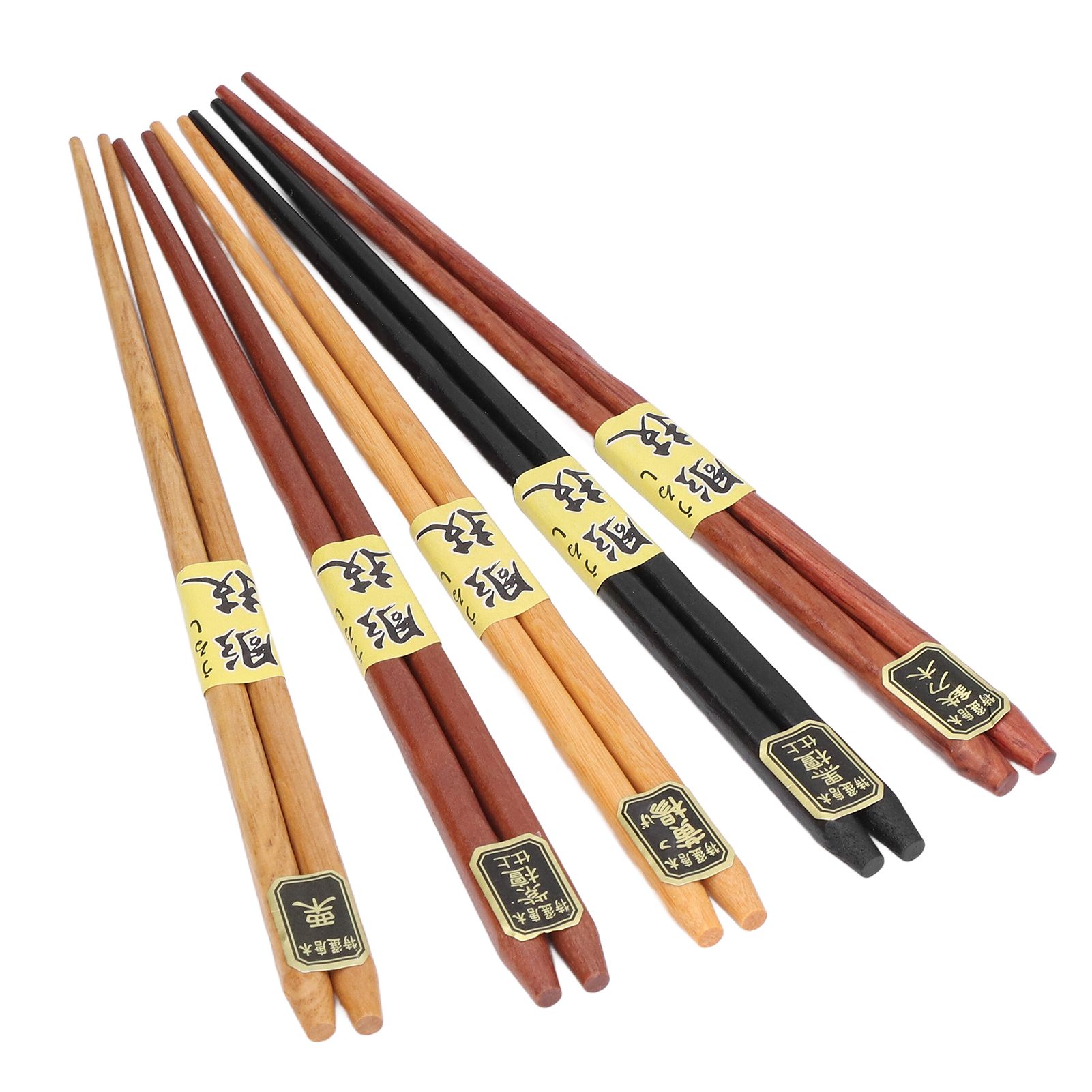 Chopsticks Set 5 Different Colors Natural Wood Antislip Design Feel Comfortable Chopsticks ReusablePointed Chopsticks - Image 2