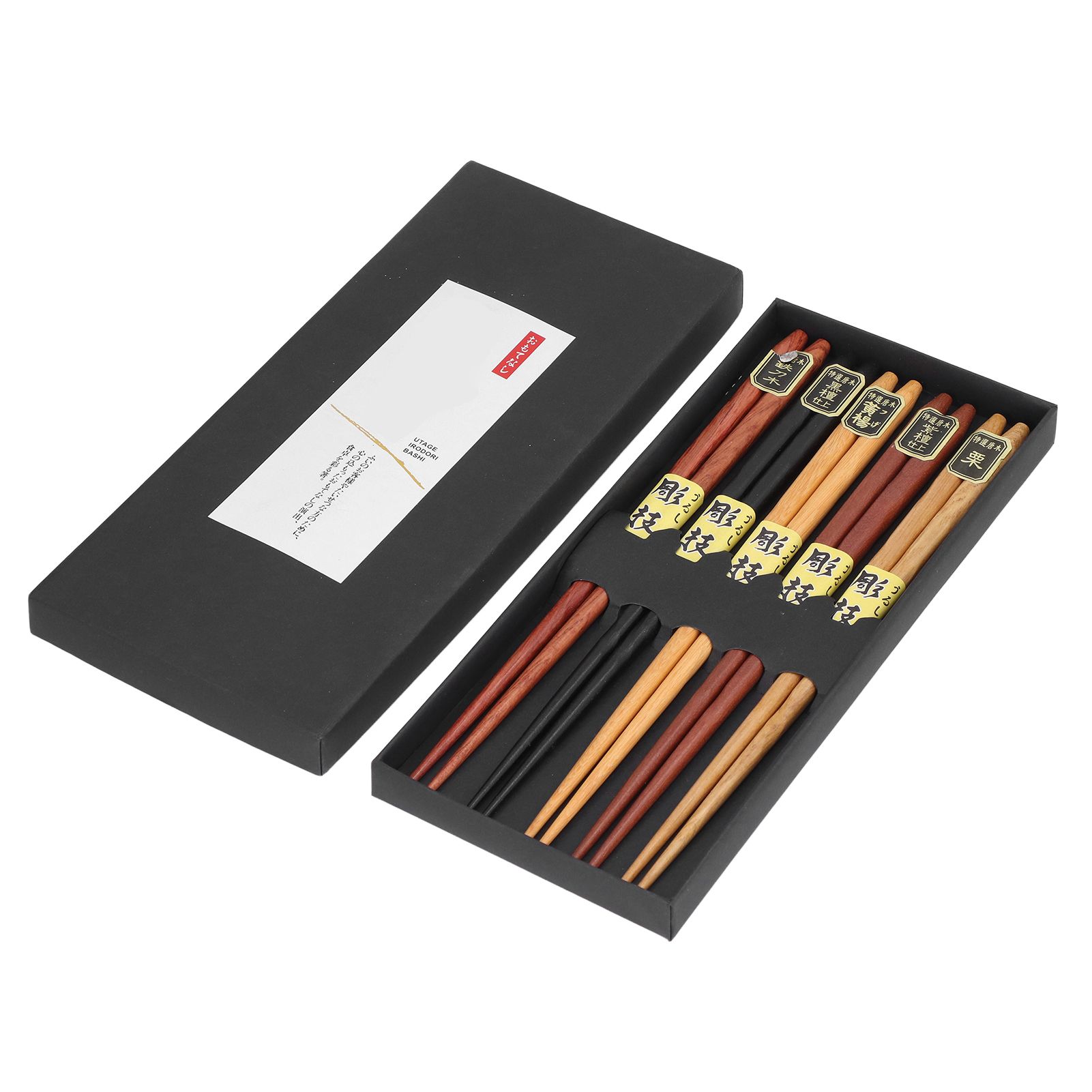 Chopsticks Set 5 Different Colors Natural Wood Antislip Design Feel Comfortable Chopsticks ReusablePointed Chopsticks - Image 3