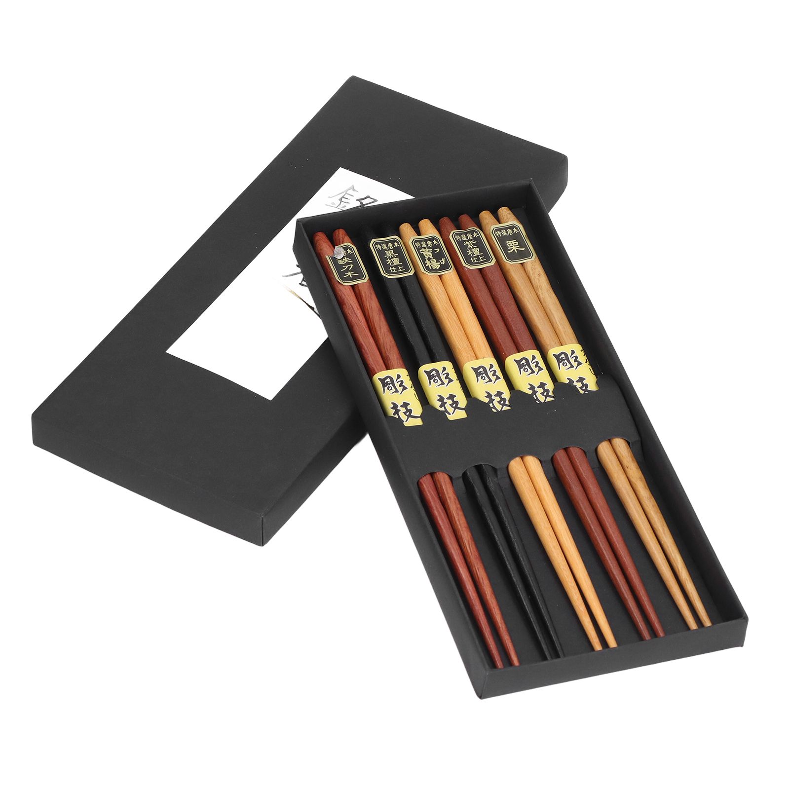 Chopsticks Set 5 Different Colors Natural Wood Antislip Design Feel Comfortable Chopsticks ReusablePointed Chopsticks - Image 5