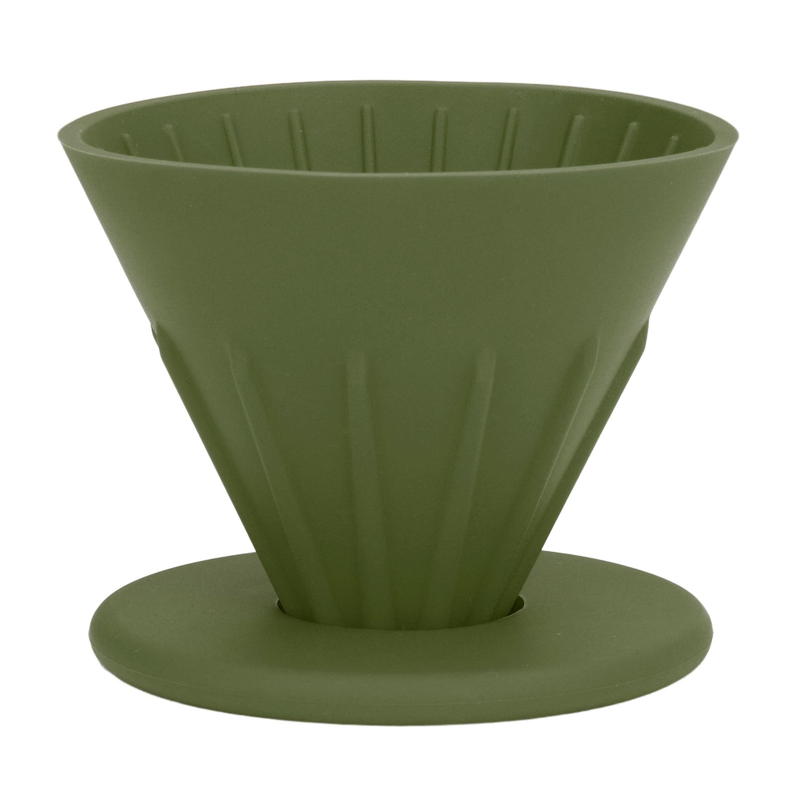 Silicone Coffee Dripper Reusable Cone Coffee Filter Holder for Travel Hiking Camping Home OfficeGreen - Image 1