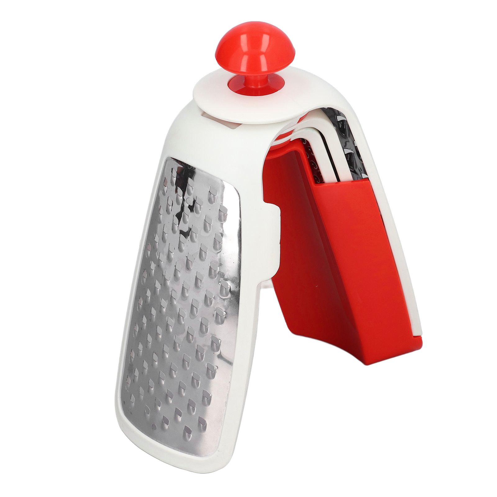 Vegetable Cutter 4 in 1 Multifunctional Stainless Steel Portable Lightweight Easy Operation Veggie ChopperRed - Image 2