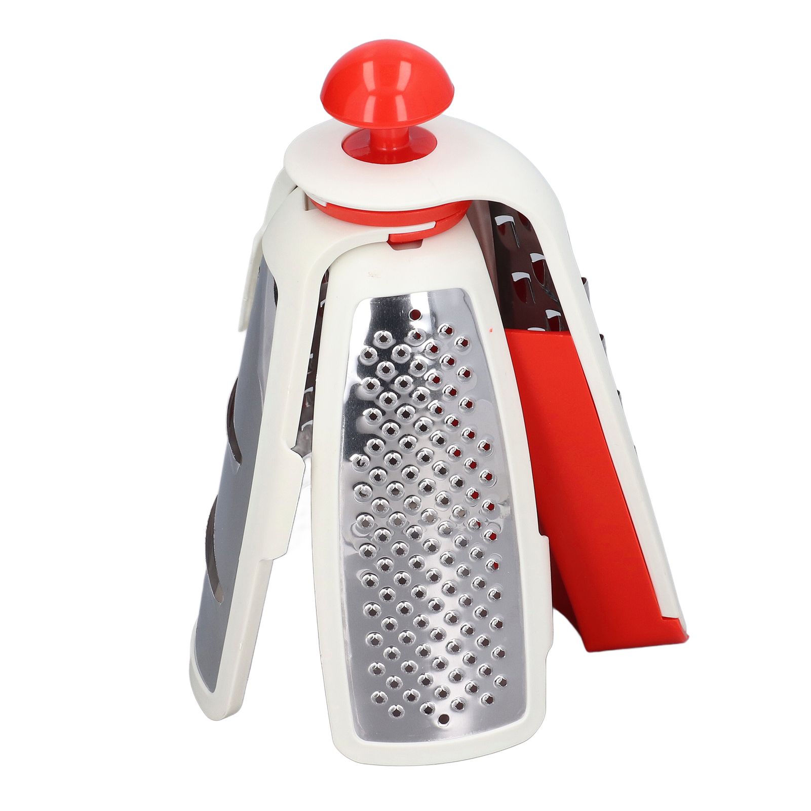 Vegetable Cutter 4 in 1 Multifunctional Stainless Steel Portable Lightweight Easy Operation Veggie ChopperRed - Image 5