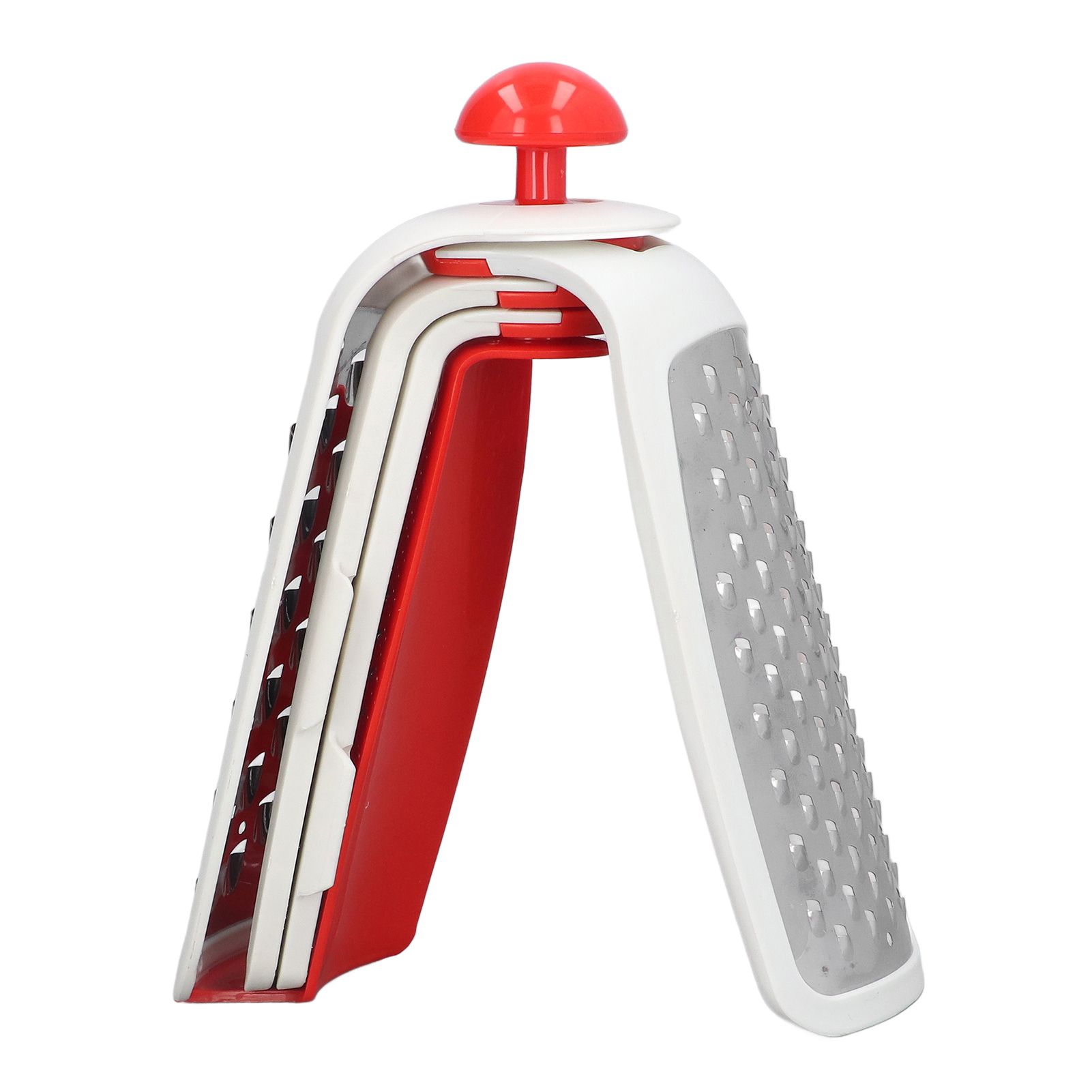 Vegetable Cutter 4 in 1 Multifunctional Stainless Steel Portable Lightweight Easy Operation Veggie ChopperRed - Image 8