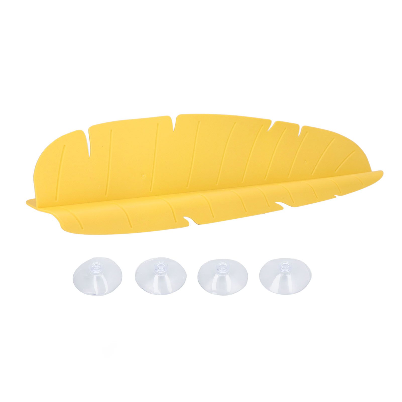 Kitchen Sink Water Splash Guard Elastic Reusable Banana Leaf Water Sink Splashing Guard for Dishes Vegetables Washing Yellow - Image 1