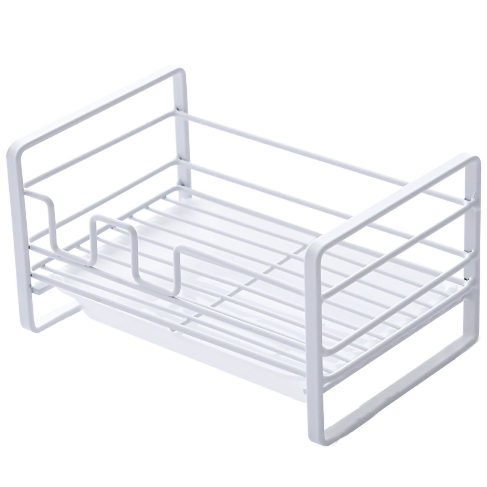 Sponge Storage Rack Iron Detachable Steel Ball Soap Drain Holder with Draining Tray for Kitchen 11 - Image 1