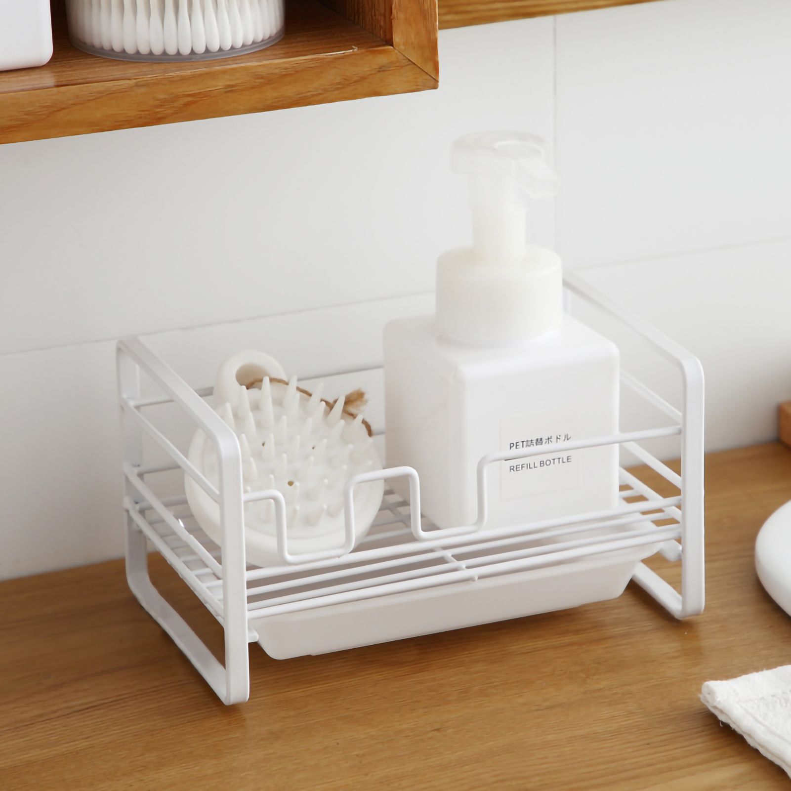 Sponge Storage Rack Iron Detachable Steel Ball Soap Drain Holder with Draining Tray for Kitchen 11 - Image 4