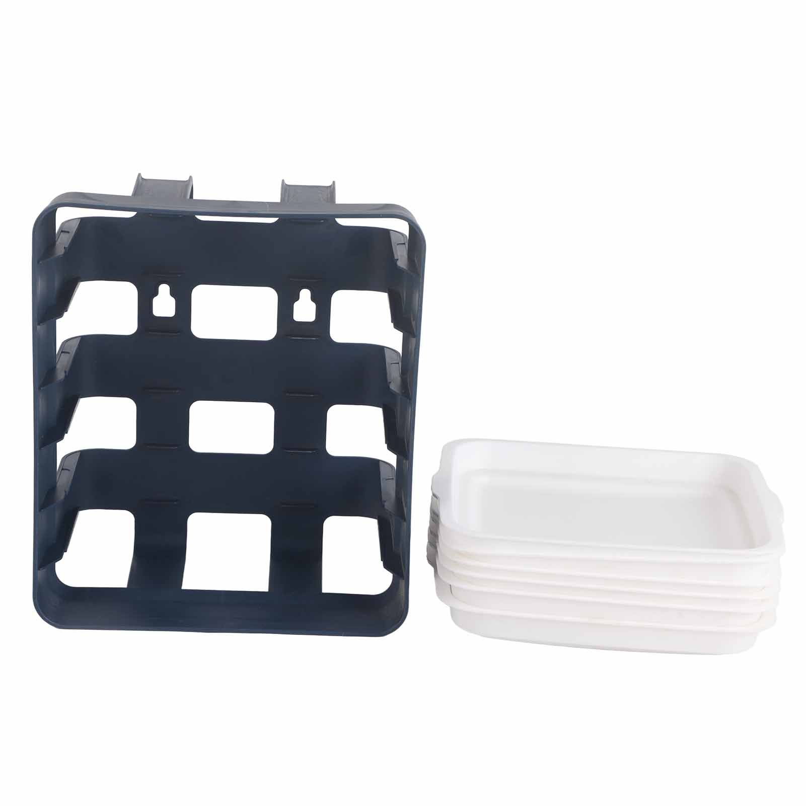 Preparation Plate PP Multilayer Multifunctional Household Vegetable Fruit Preparation Tray for Hotpot Blue 6 Layers - Image 1