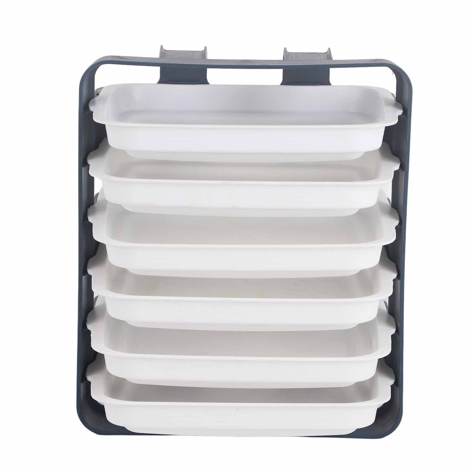 Preparation Plate PP Multilayer Multifunctional Household Vegetable Fruit Preparation Tray for Hotpot Blue 6 Layers - Image 2