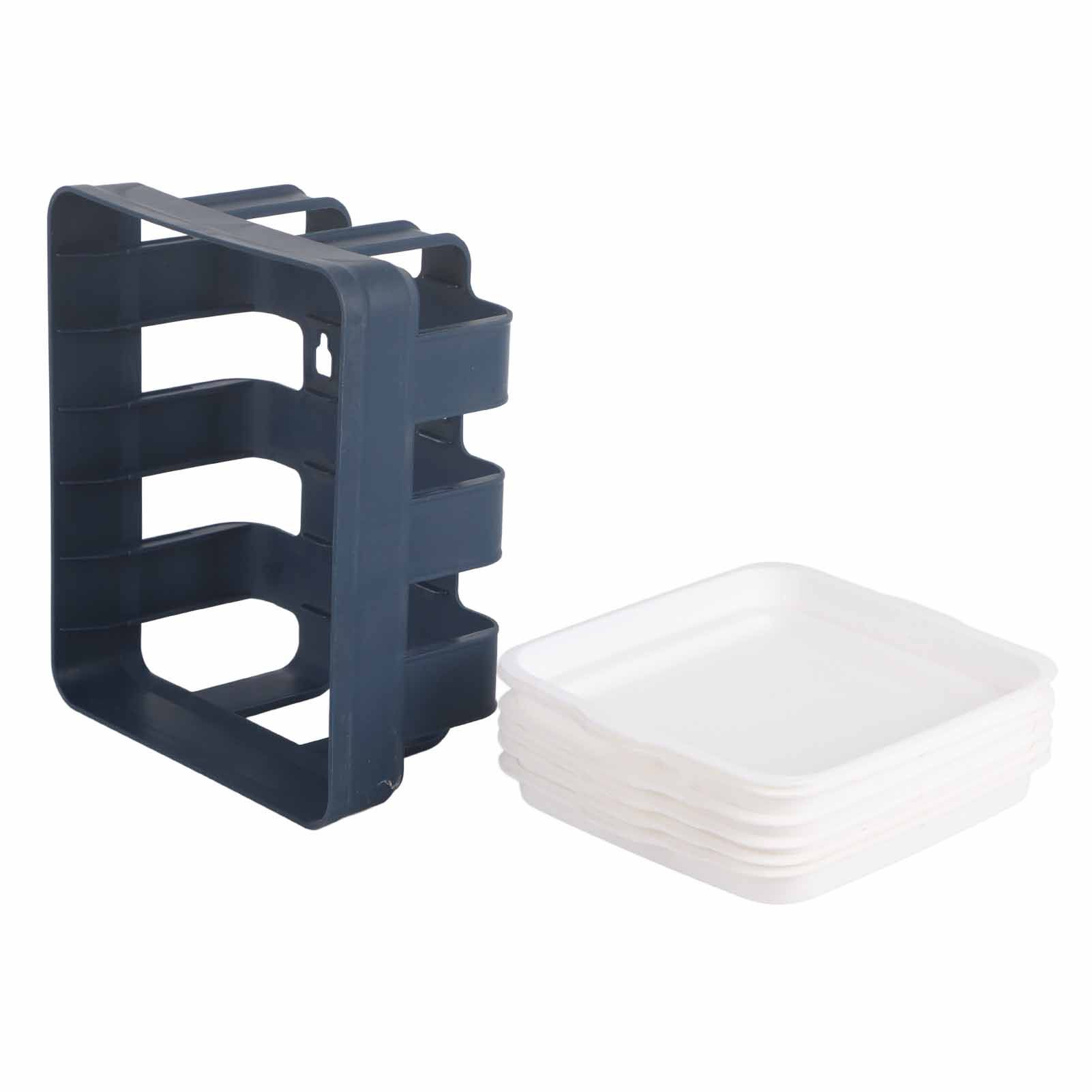 Preparation Plate PP Multilayer Multifunctional Household Vegetable Fruit Preparation Tray for Hotpot Blue 6 Layers - Image 3
