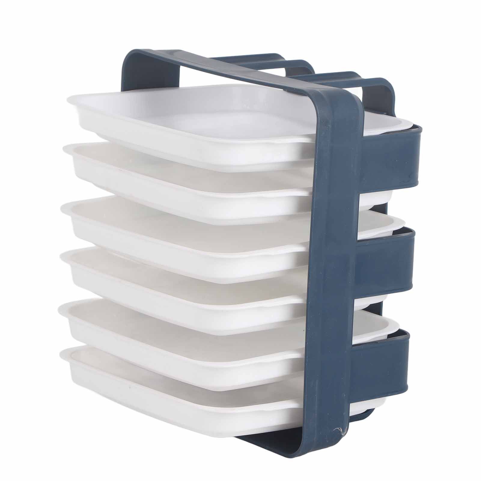 Preparation Plate PP Multilayer Multifunctional Household Vegetable Fruit Preparation Tray for Hotpot Blue 6 Layers - Image 4