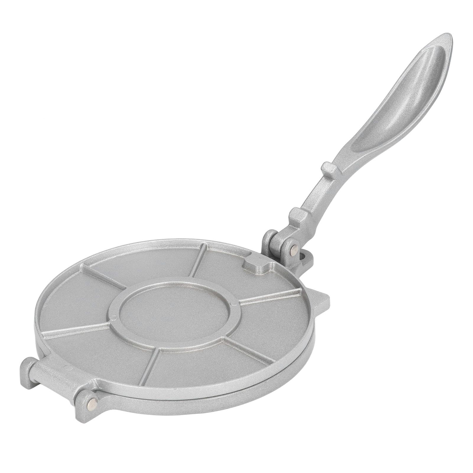 Tortilla Press 7.7in Rust Proof Aluminum Alloy Silver Heavy Duty Quesadilla Maker for Home Pasta Shops - Image 1