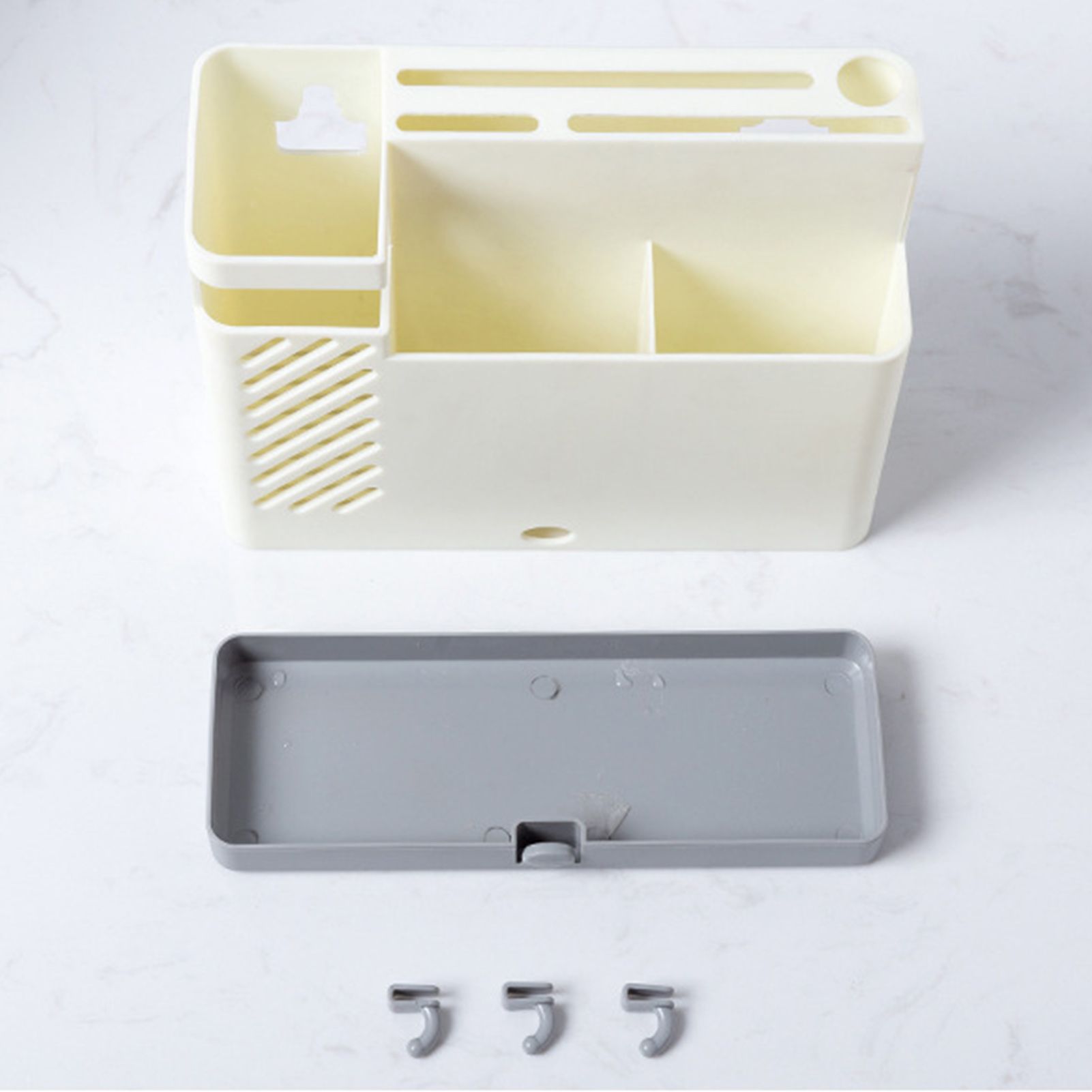 Cutlery Holder Multifunctional Wall Mounted Chopsticks Drying Rack for Home Kitchen White - Image 2
