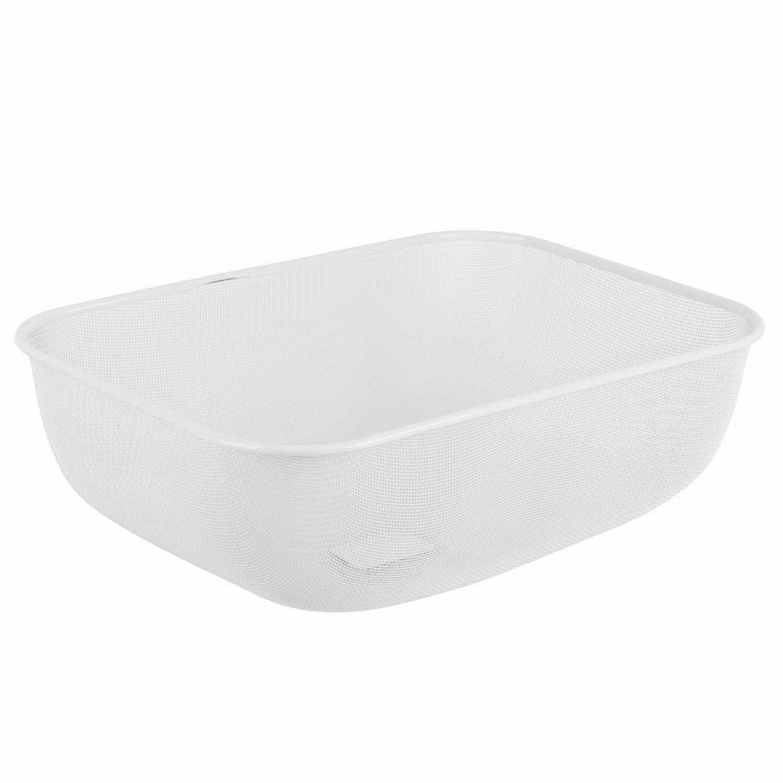 Food Cover Dense Mesh Design 180 Degree Rotatable Simple Iron Food Screen with Handle for Home Dining Room White Rectangle Large - Image 3