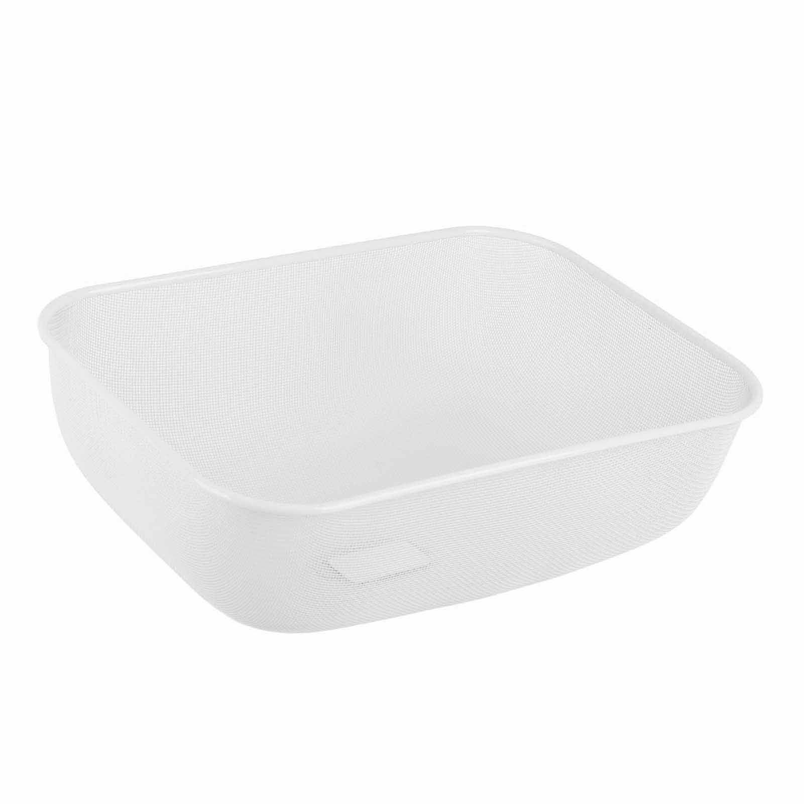 Food Cover Dense Mesh Design 180 Degree Rotatable Simple Iron Food Screen with Handle for Home Dining Room White Rectangle Large - Image 4