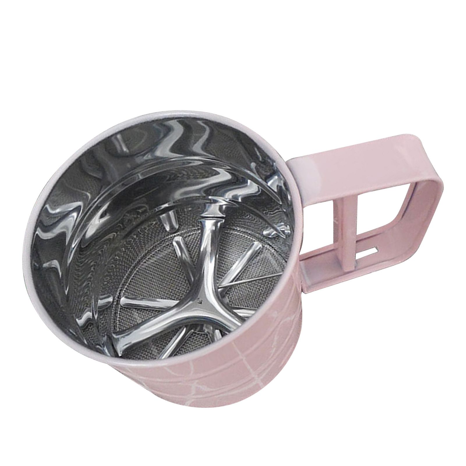 Flour Sifter Stainless Steel Corrosion Resistant Safe Odorless Beautiful Handheld Baking Flour Mesh Sieve Pink - Image 3
