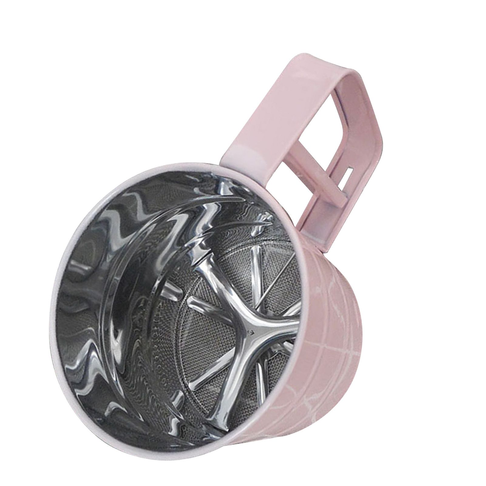 Flour Sifter Stainless Steel Corrosion Resistant Safe Odorless Beautiful Handheld Baking Flour Mesh Sieve Pink - Image 4