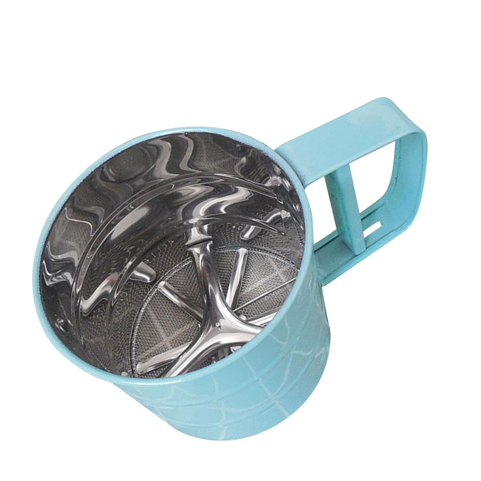 Flour Sifter Stainless Steel Corrosion Resistant Safe Odorless Beautiful Handheld Baking Flour Mesh Sieve Blue - Image 4