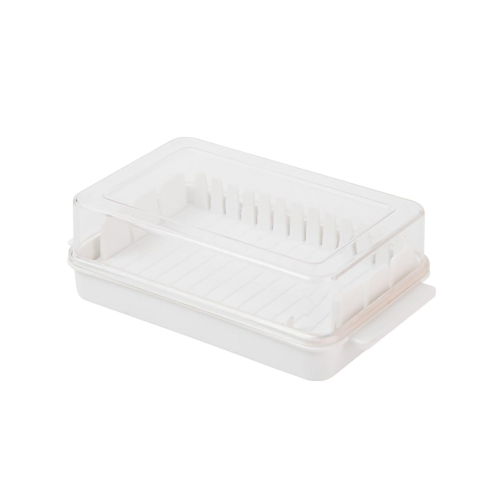 Butter Cutting Box with Transparent Lid Cutting Wizard Preservation Multifunctional Butter Container for Refrigerator White - Image 1