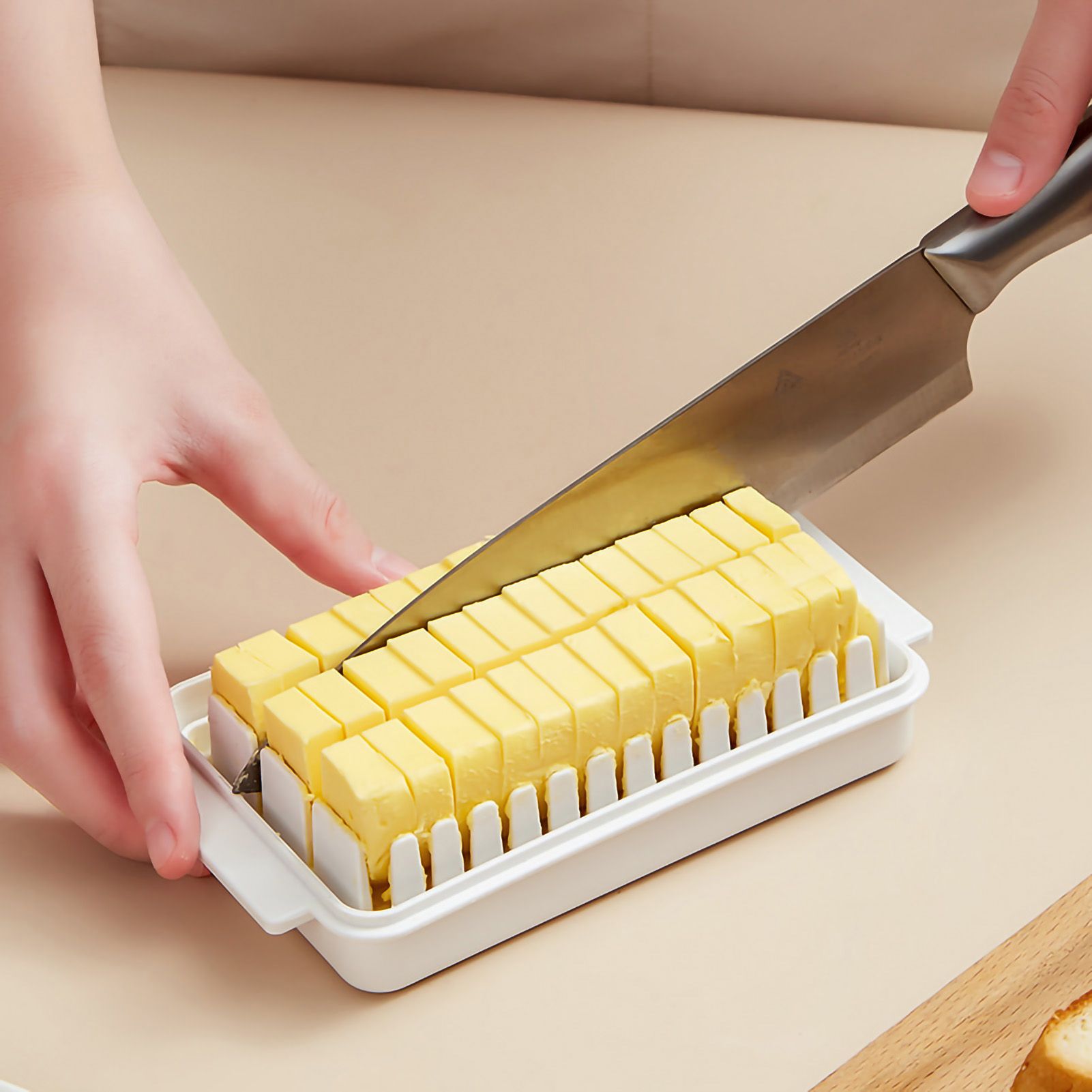 Butter Cutting Box with Transparent Lid Cutting Wizard Preservation Multifunctional Butter Container for Refrigerator White - Image 5
