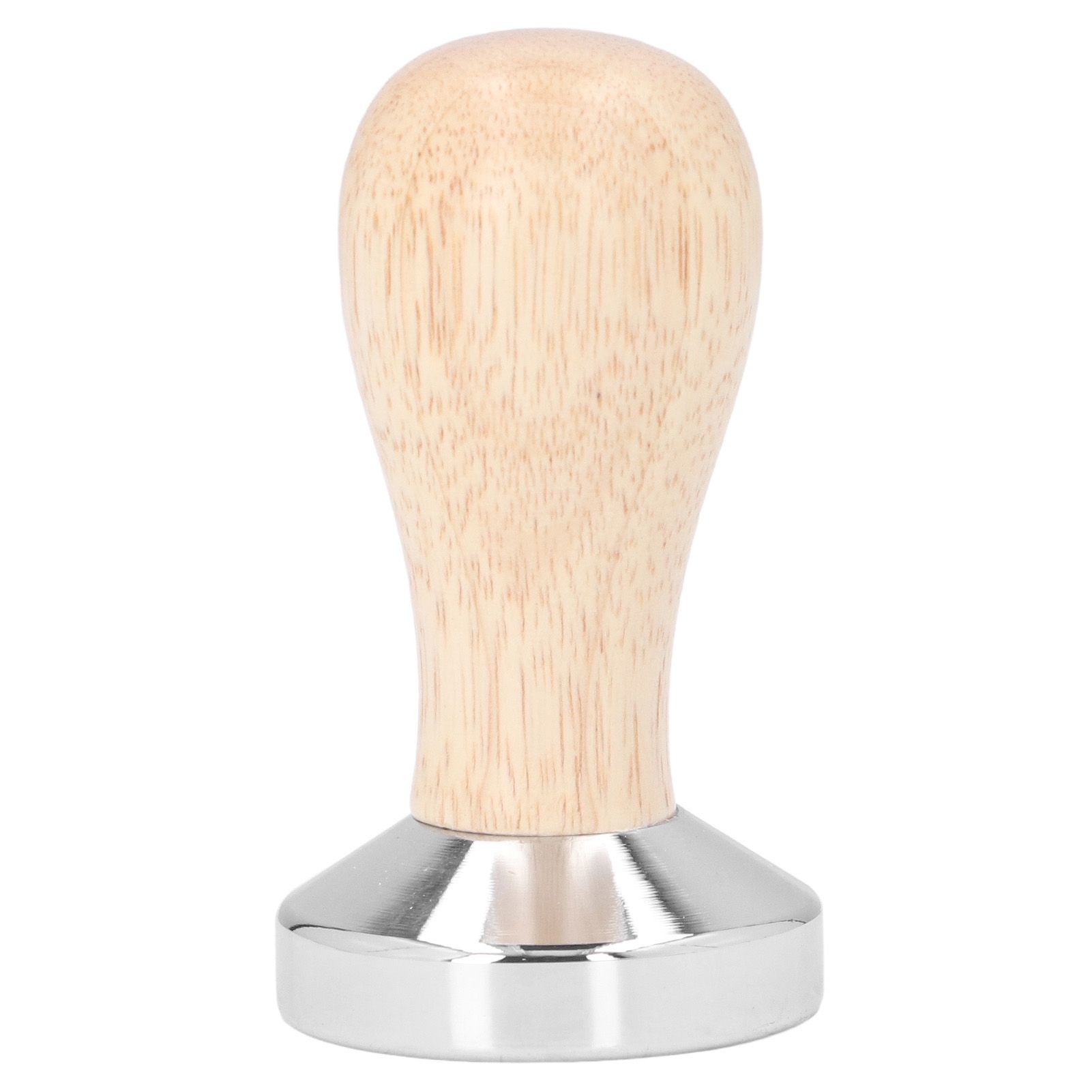 Coffee Tamper Detachable Food Grade Stainless Steel Flat Bottom Coffee Powder Press Hammer with Wooden Handle 49mm - Image 1