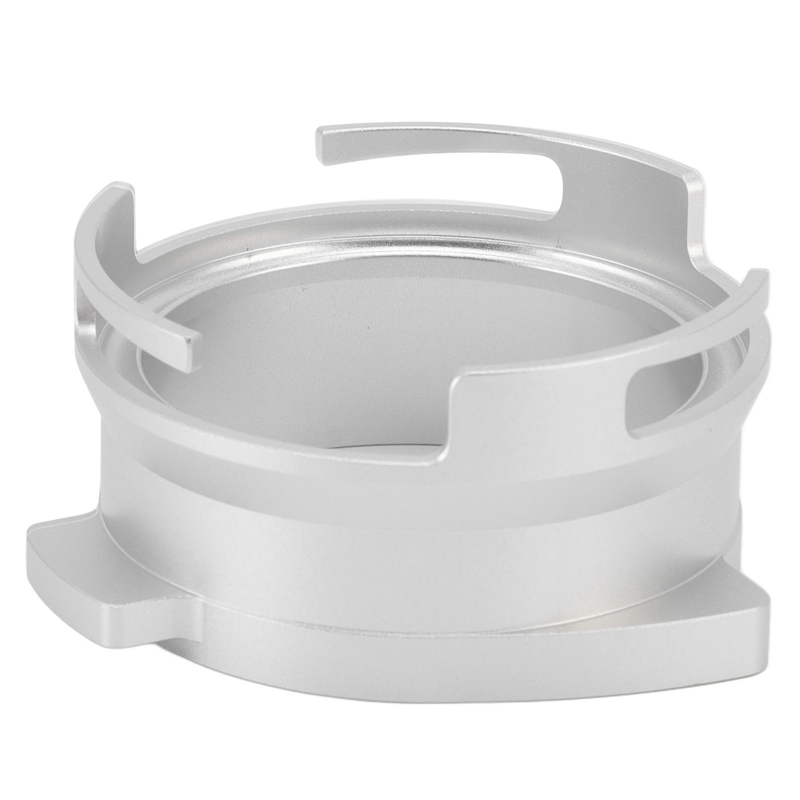 54mm Coffee Portafilter Dosing Funnel Aluminum Alloy Rotatable Dosing Funnel Coffee Machine Accessories Silver - Image 1