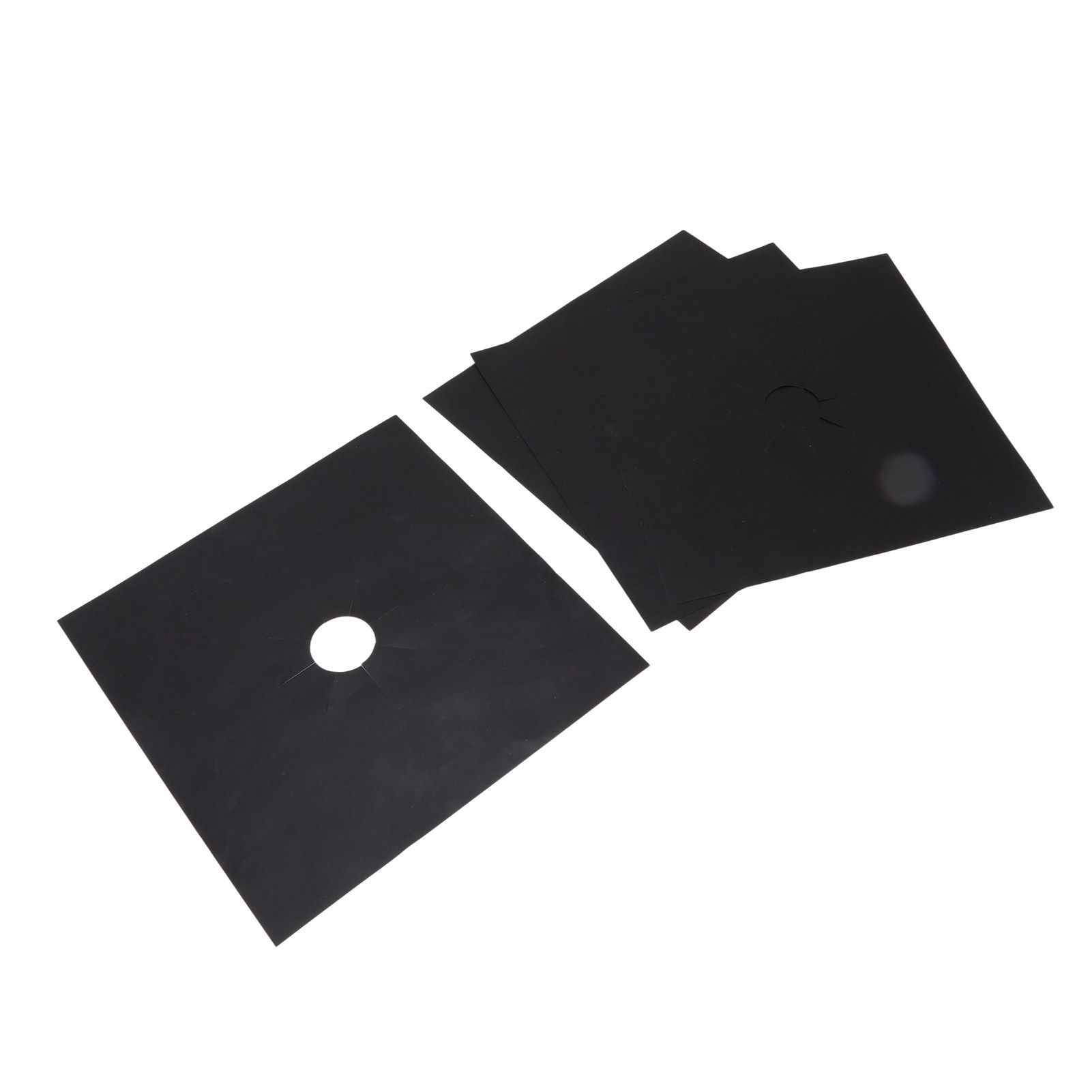 4Pcs Stove Burner Cover PTFE Coating Non Stick Gas Range Stove Top Protector Pad for Kitchen Cooking Black 27x27cm 0.1mm - Image 2