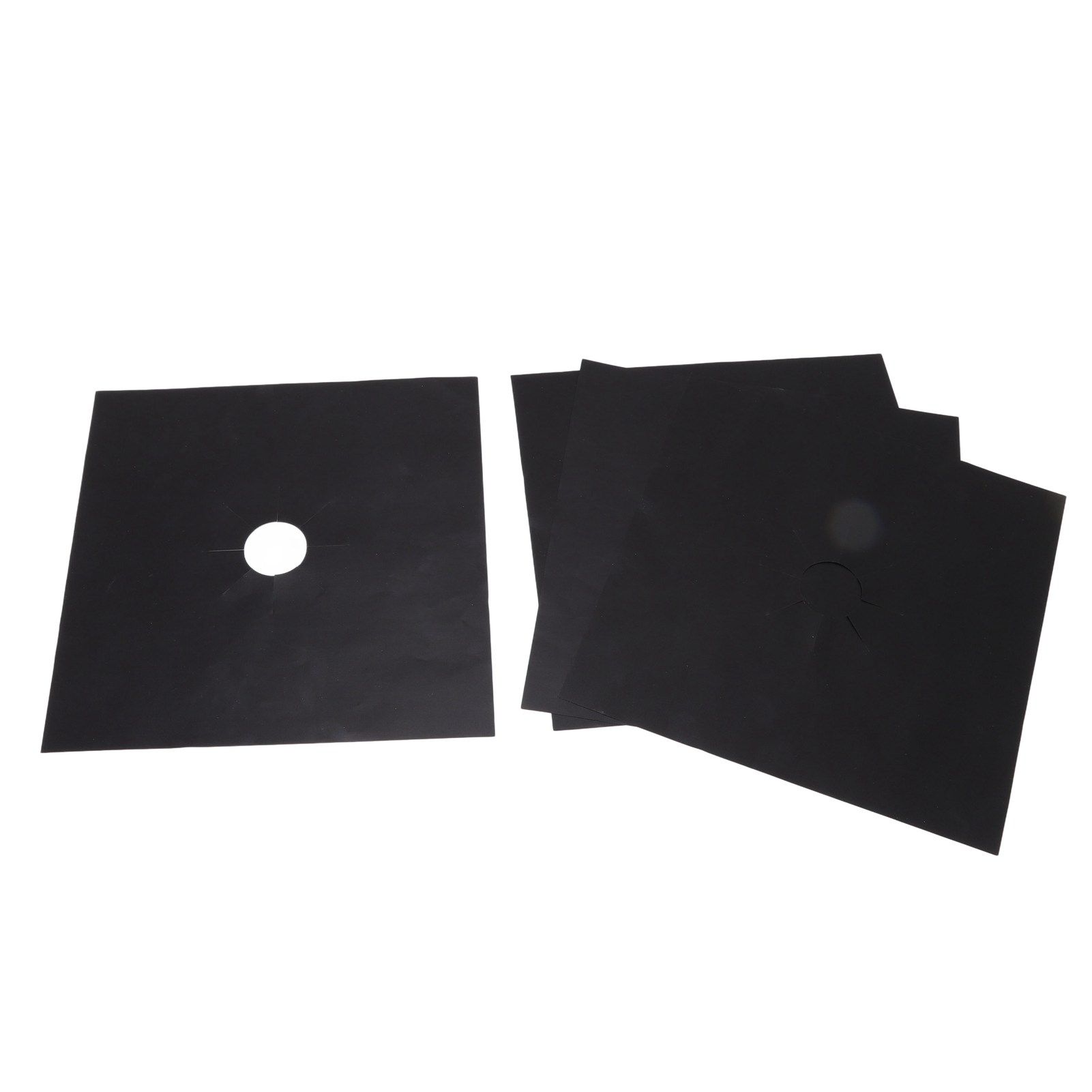4Pcs Stove Burner Cover PTFE Coating Non Stick Gas Range Stove Top Protector Pad for Kitchen Cooking Black 27x27cm 0.1mm - Image 4