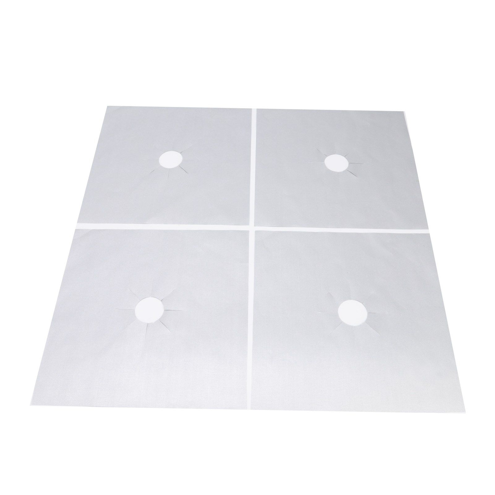 4Pcs Stove Burner Cover PTFE Coating Non Stick Gas Range Stove Top Protector Pad for Kitchen Cooking Silver 27x27cm 0.1mm - Image 3