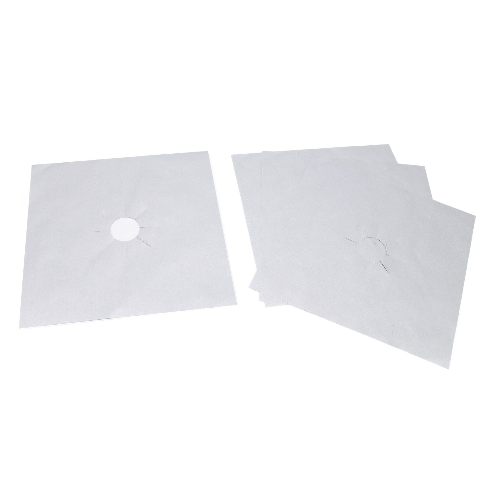 4Pcs Stove Burner Cover PTFE Coating Non Stick Gas Range Stove Top Protector Pad for Kitchen Cooking Silver 27x27cm 0.1mm - Image 5