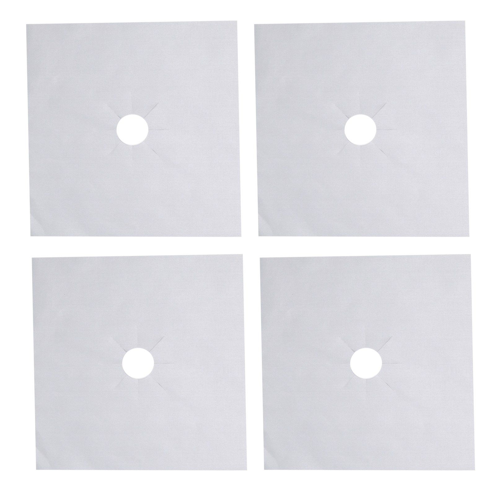 4Pcs Stove Burner Cover PTFE Coating Non Stick Gas Range Stove Top Protector Pad for Kitchen Cooking Silver 27x27cm 0.1mm - Image 6
