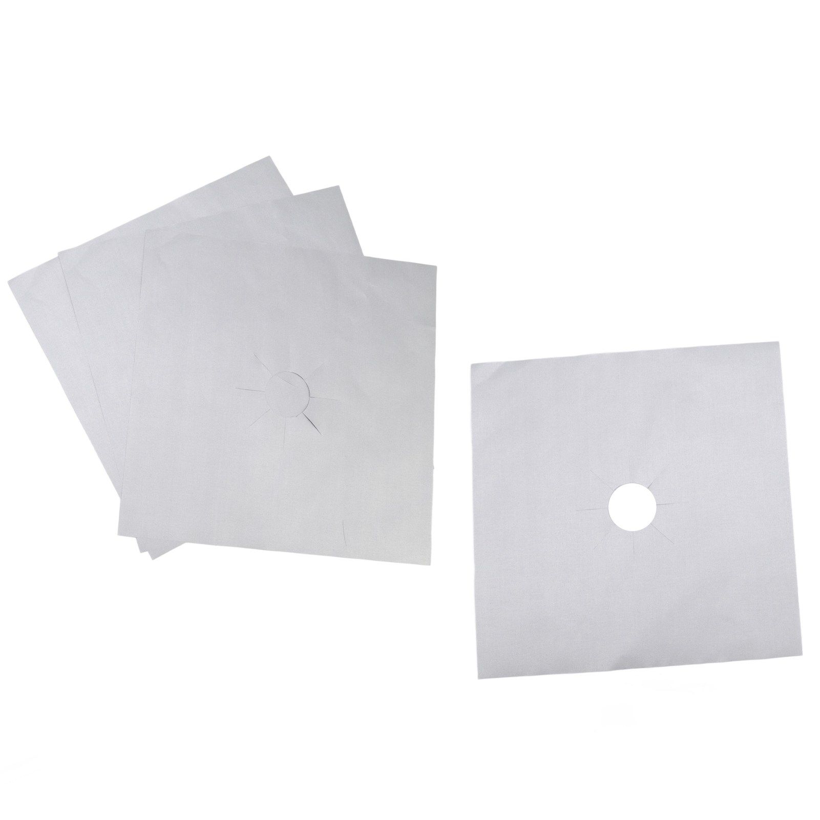 4Pcs Stove Burner Cover PTFE Coating Non Stick Gas Range Stove Top Protector Pad for Kitchen Cooking Silver 27x27cm 0.1mm - Image 7